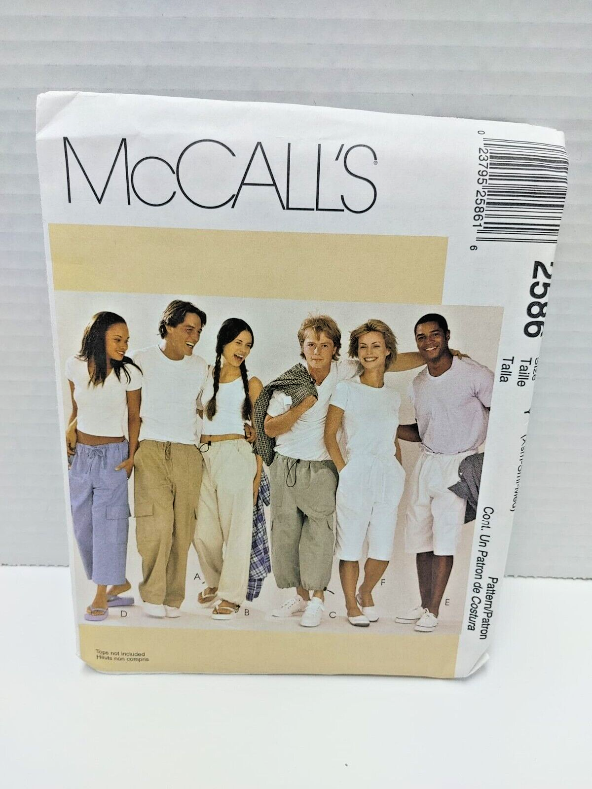 Y2K Unisex Cargo Drawstring Pants Short Pattern sz XS - MED UNCUT McCall's 2586