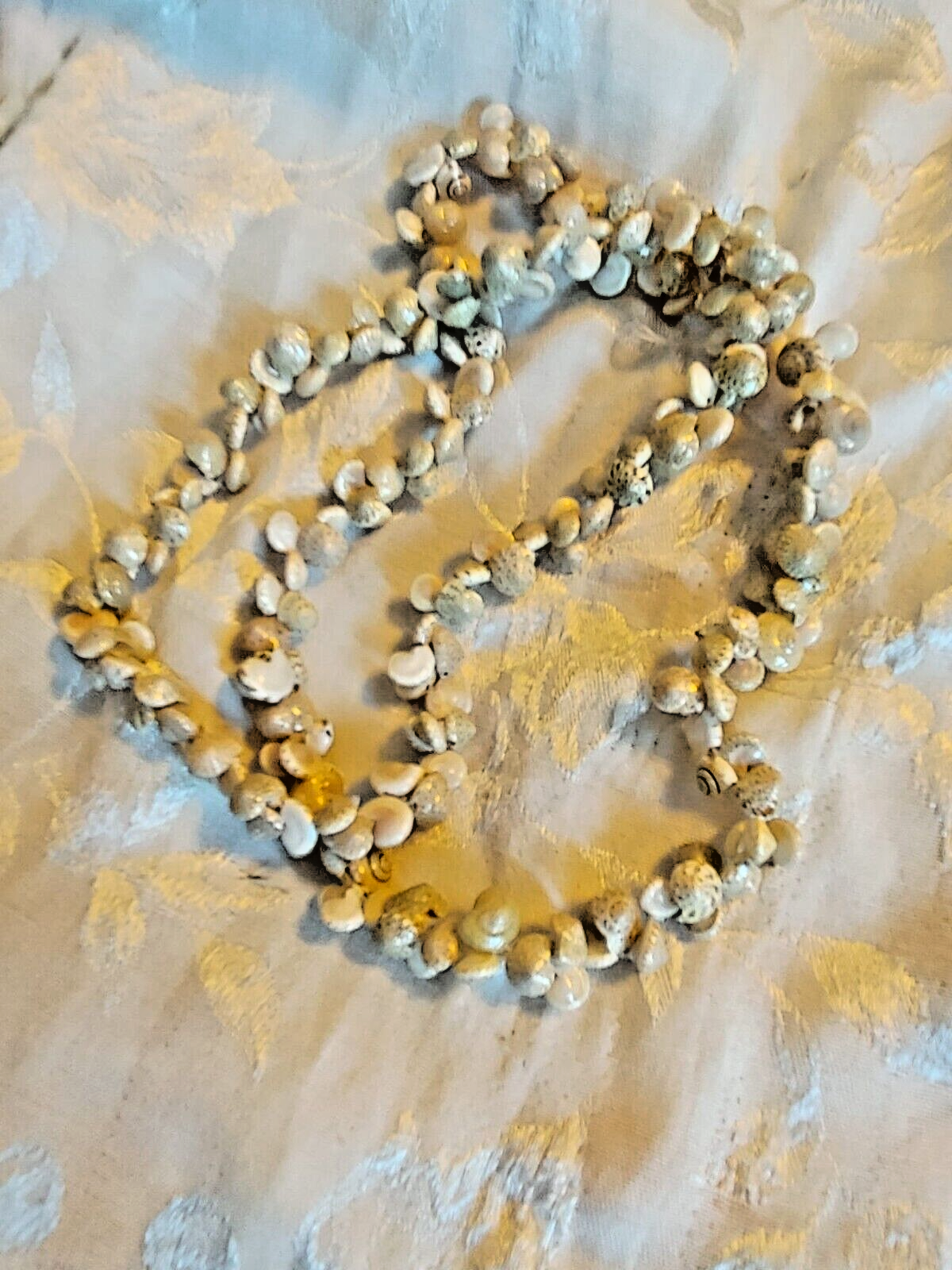 Long Hawaiian Shell Necklace Beach Jewelry Nautical Ocean 34"