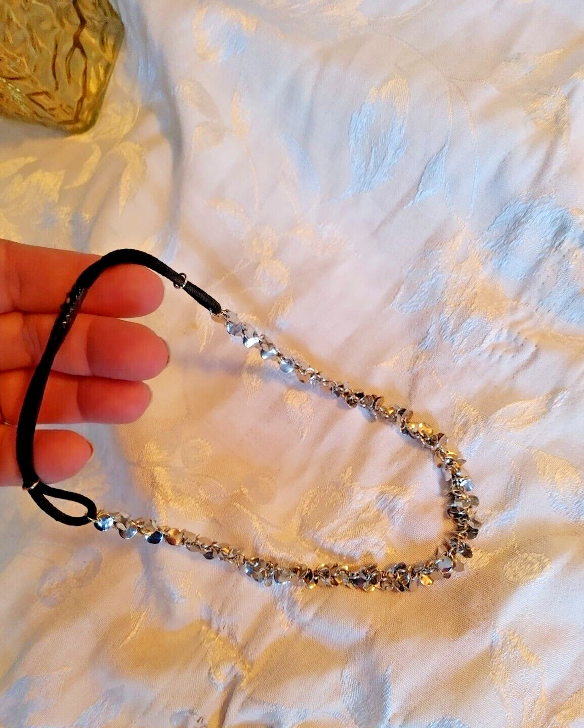 Retro Boho Wavy Metal MultiSilver Tone Shiny Disc Necklace Women Jewelry