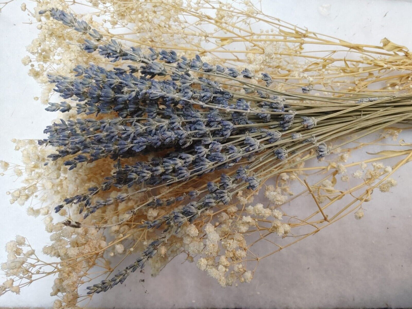 Dried Lavender & Baby Breath Bundles 100% Natural Bouquet Home decor DYI supply