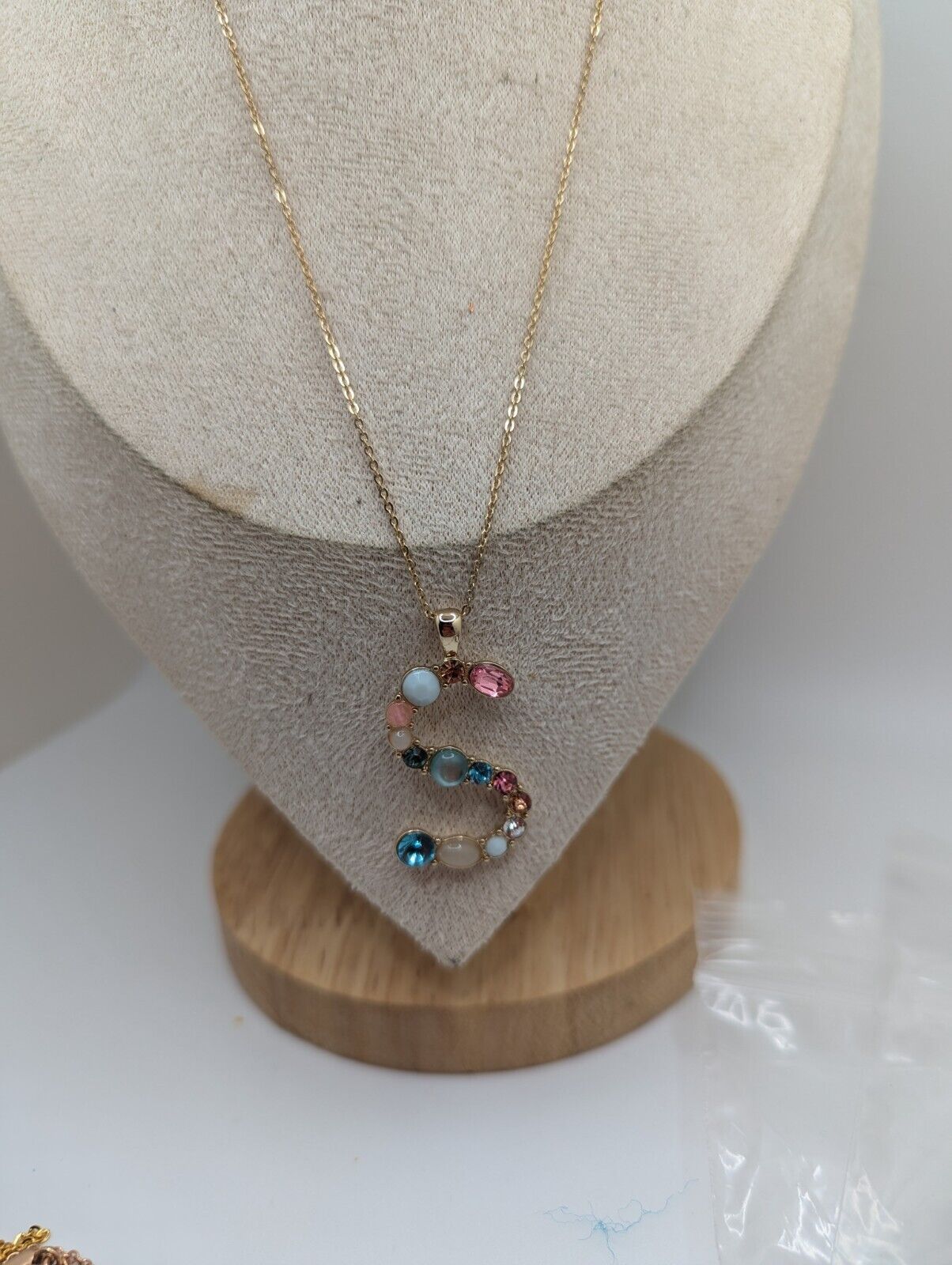 Bella Jack Rainbow Crystal Embellished Alphabet S Letter Necklace Adjustable