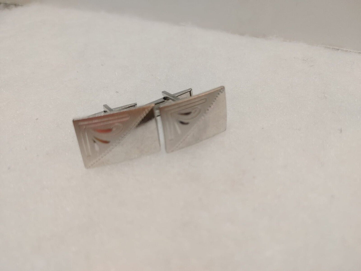 Engraved Sterling Silver 1950s Men's Unique Cuff Links Jewelry Men Style VTG