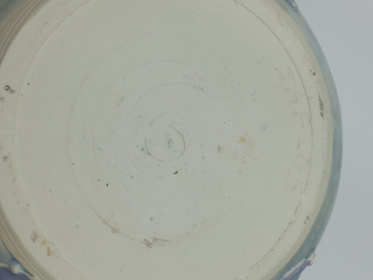 Studio art pottery VASE decorative handpainted bowl signed JAF-05 white purple