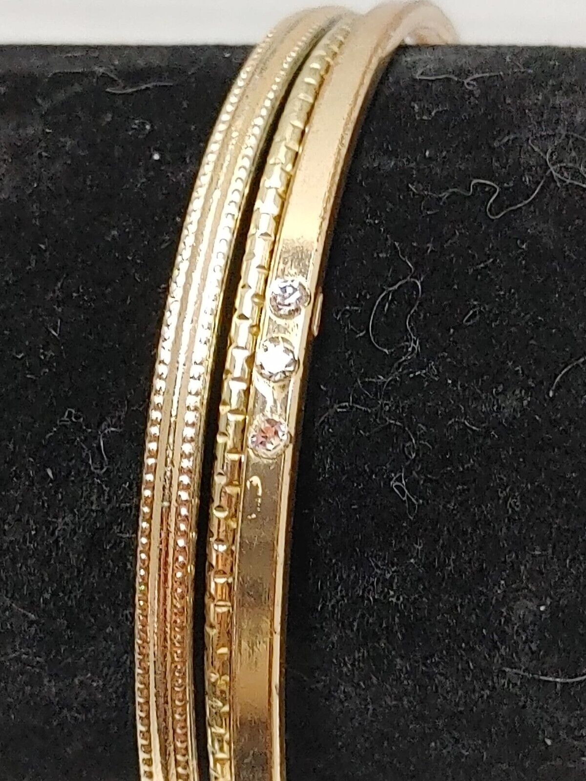 Vintage Metal Boho Bangle Bracelets Gold Tone Lot