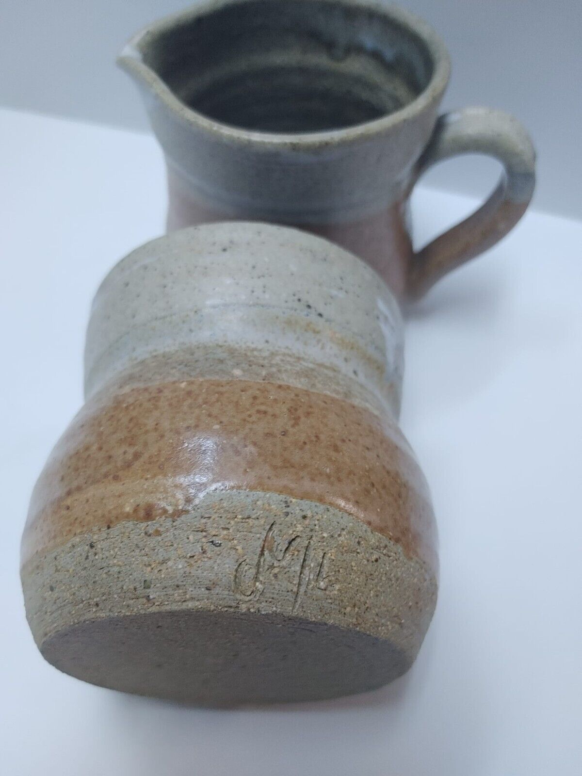 Vintage Jug and Cup Studio Pottery Stoneware Rustic Textured Earthy 1980-90s