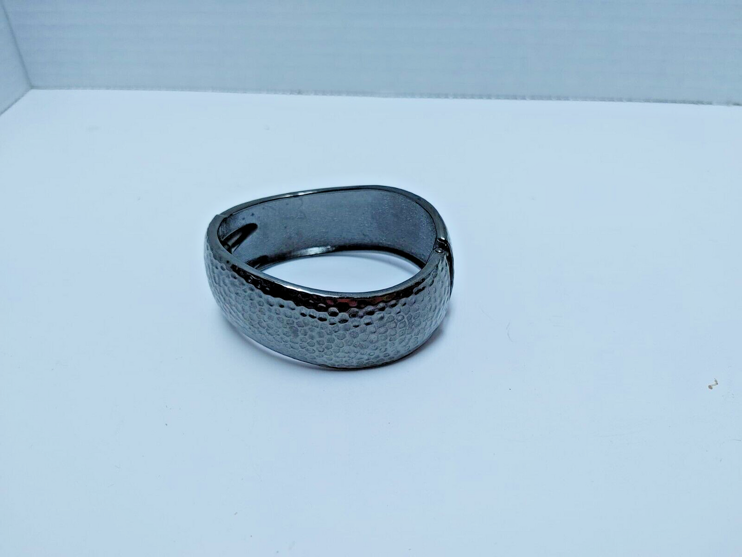 Gun Metal Hammered Cuff Bracelet Open Wide Boho Retro WOMEN Jewelry