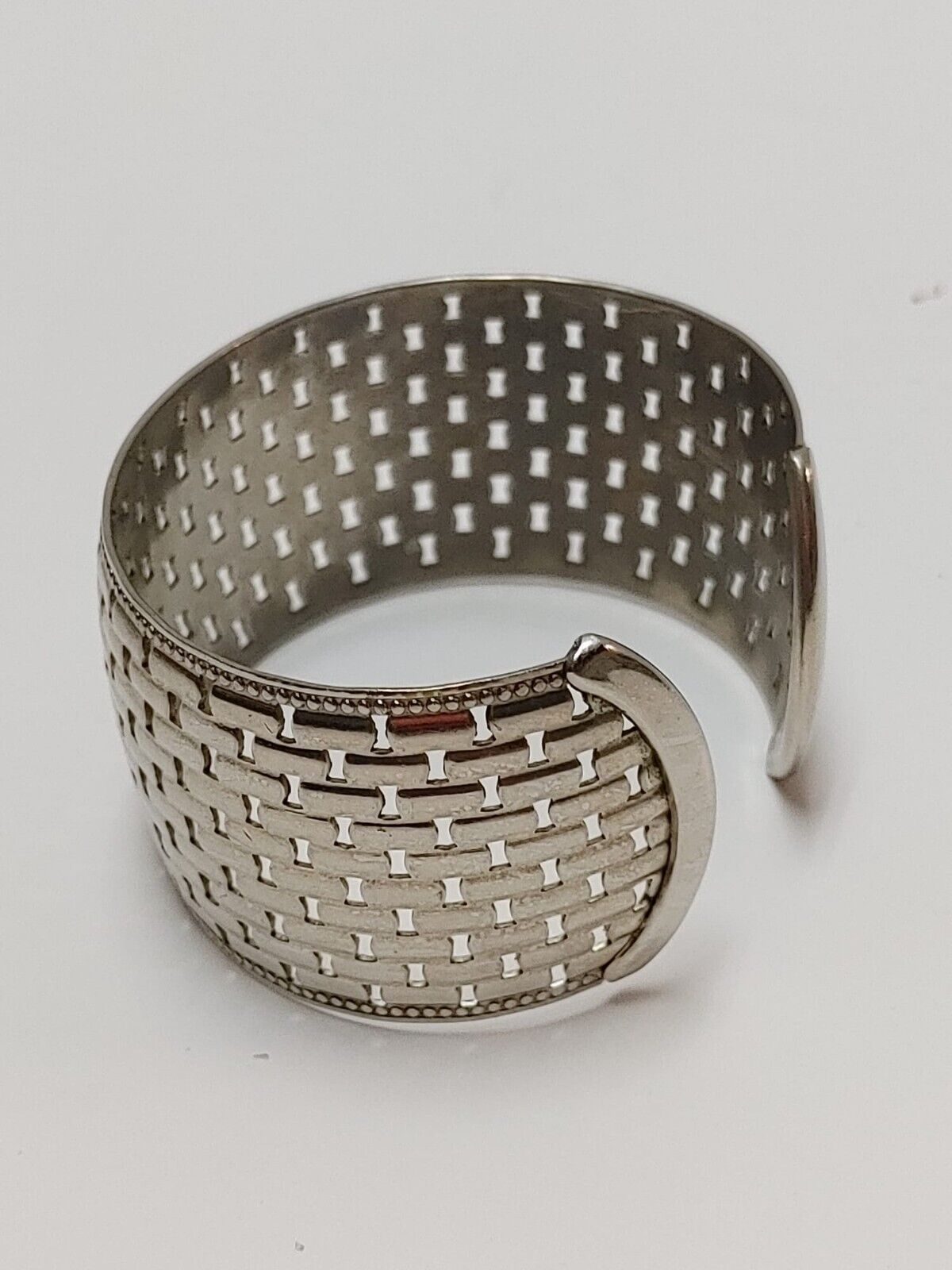 Silver Tone Adjustable Cuff Bracelet Silvertone Boho Retro WOMEN JEWELRY VTG