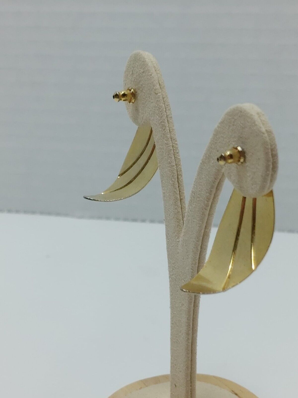80's 90's Drop Pieces earrings Light Blue Gold Tone Women Jewerly Boho Style VTG