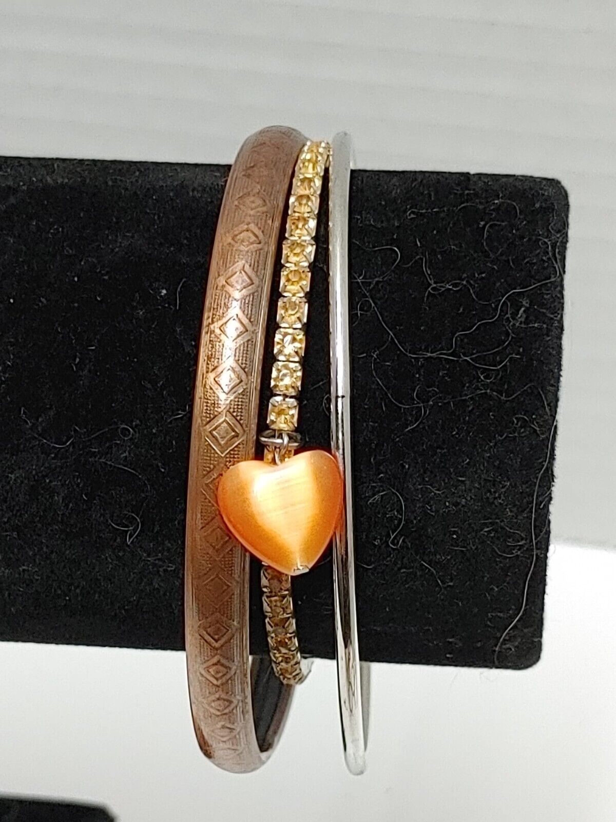 Vintage Metal Boho Bangle Bracelets Gold Tone Lot
