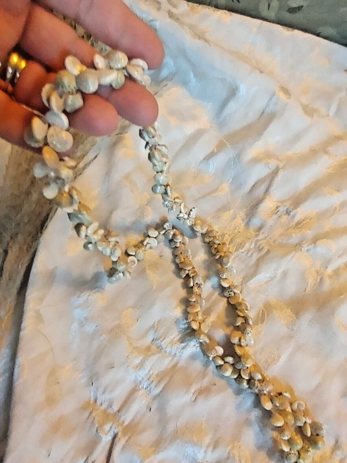 Long Hawaiian Shell Necklace Beach Jewelry Nautical Ocean 34"