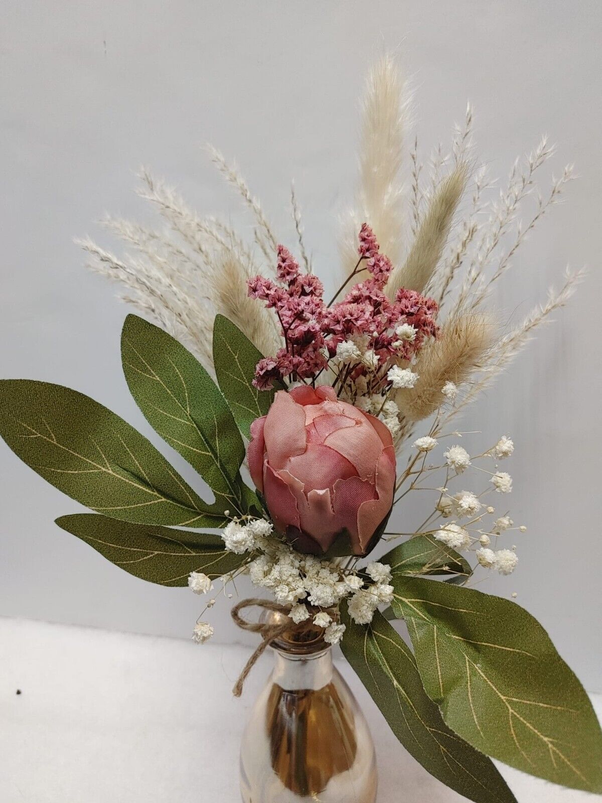 Vase - Dried Flowers & Pampas Bouquet, Handmade home decor wedding rustic decor