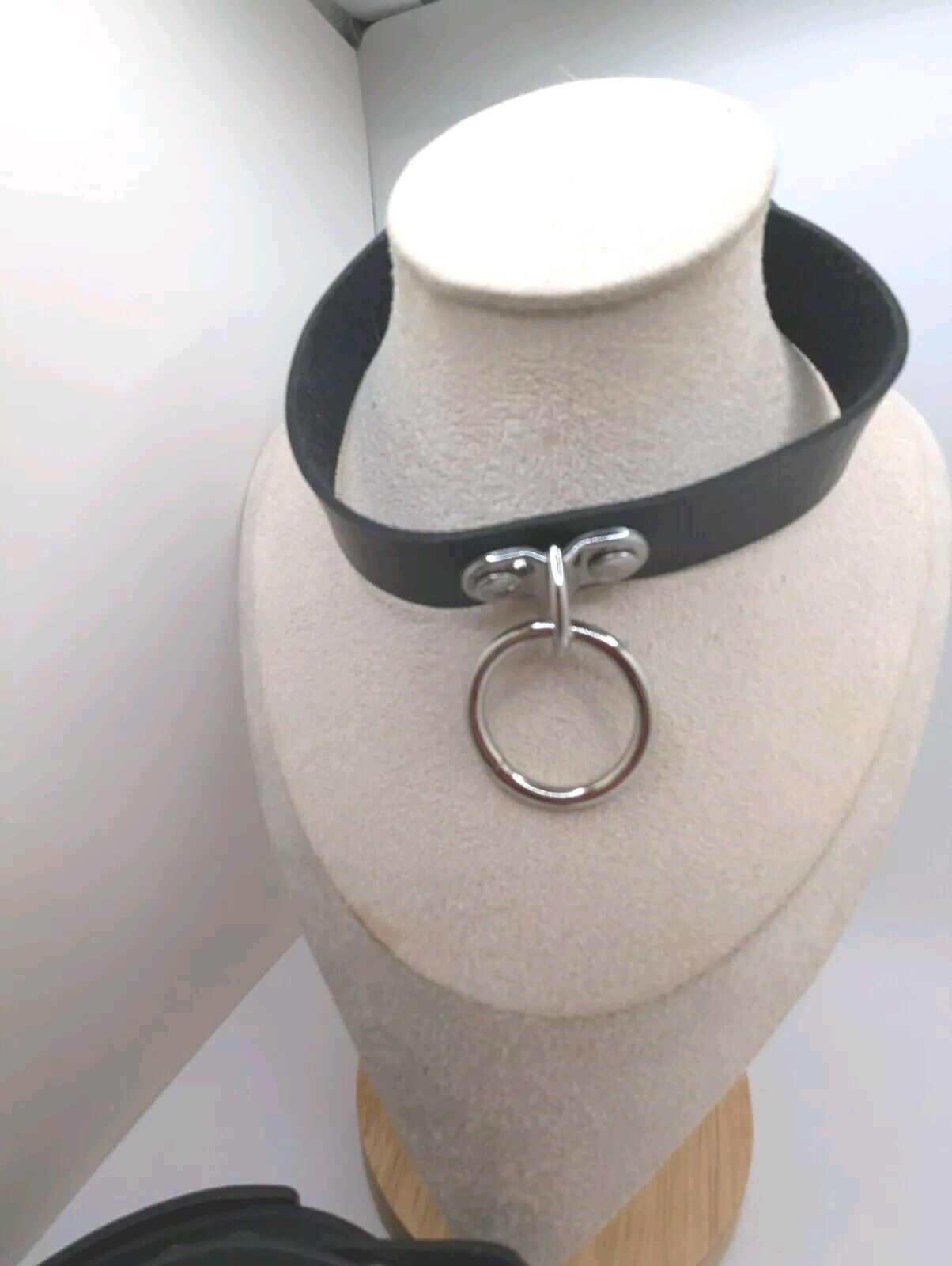 Women's Gothic Punk Bowknot Black PU Leather Choker Necklace Collar Pendant