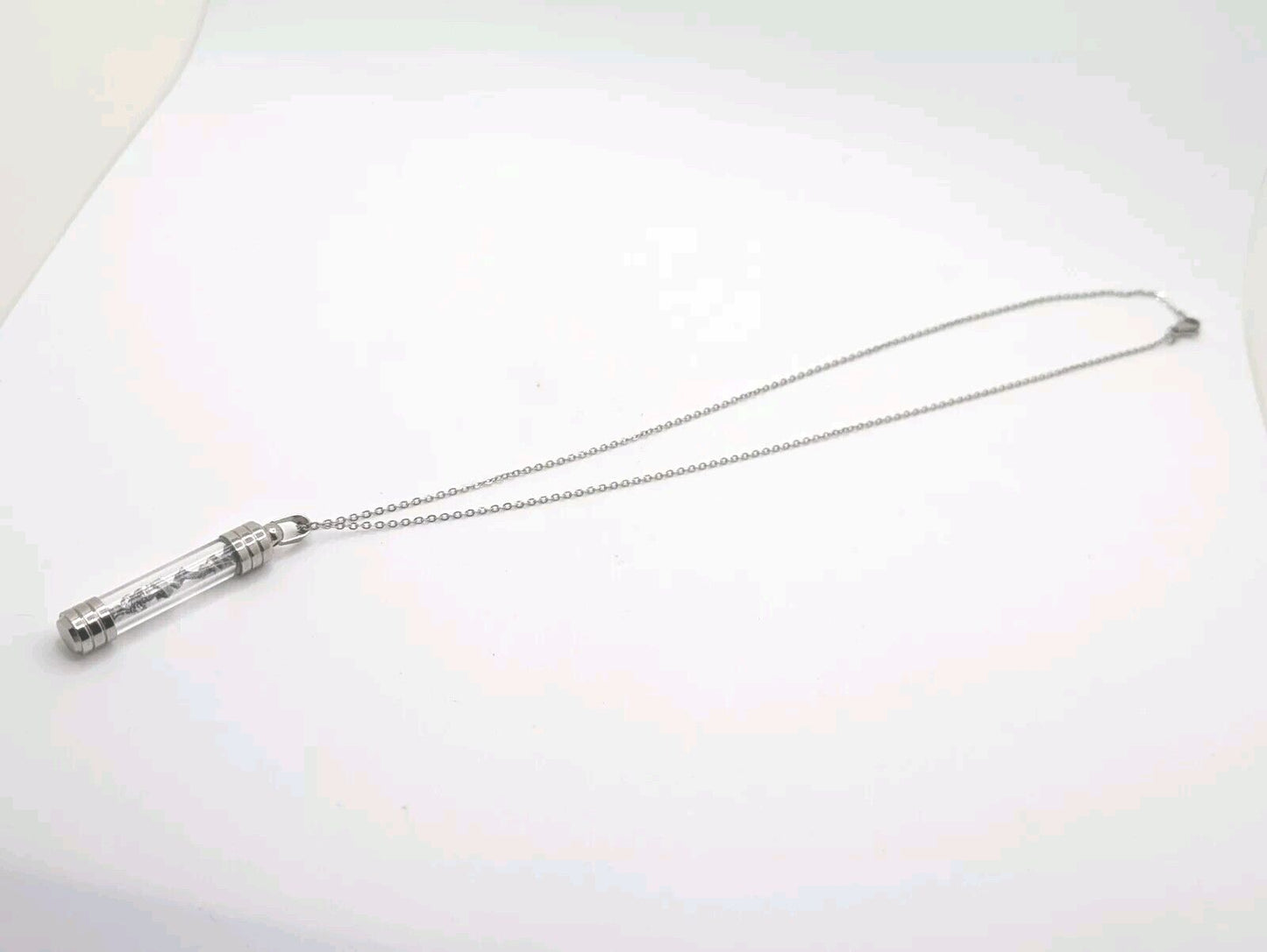 Stainless Steel Meteorite Glass Pendant With 20” Stainless Steel Chain