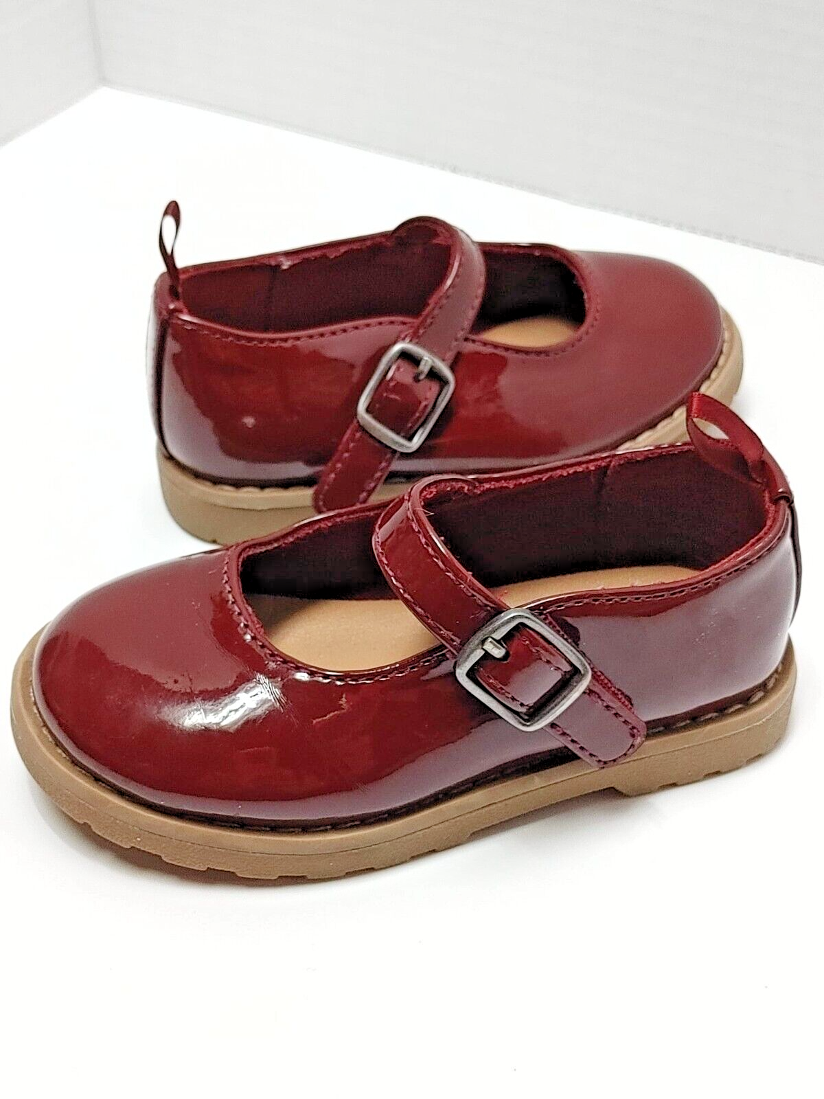 Toddler Girl Shoes Old Navy Burgundy Patent Leather Mary Janes sz 9