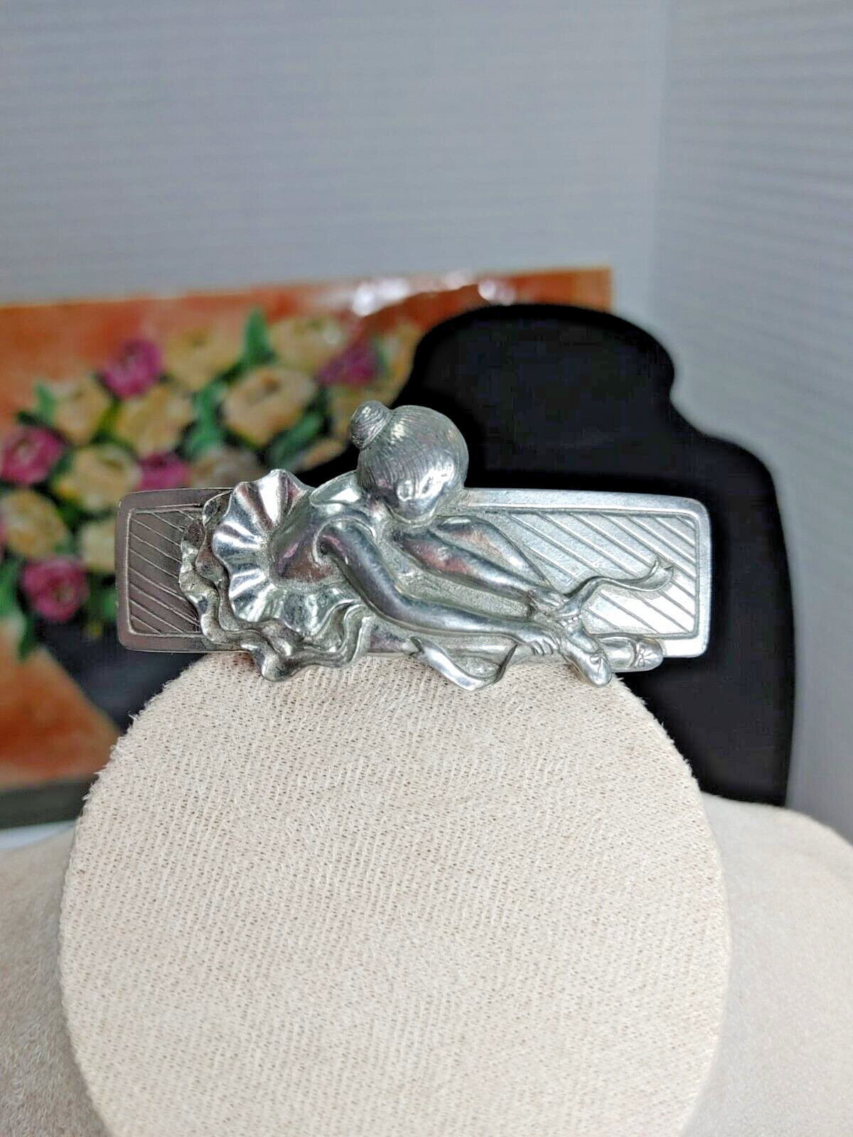Vintage Ballerina Hair Barrett Clip 2 1/2", 1990 Seagull Pewter Canada