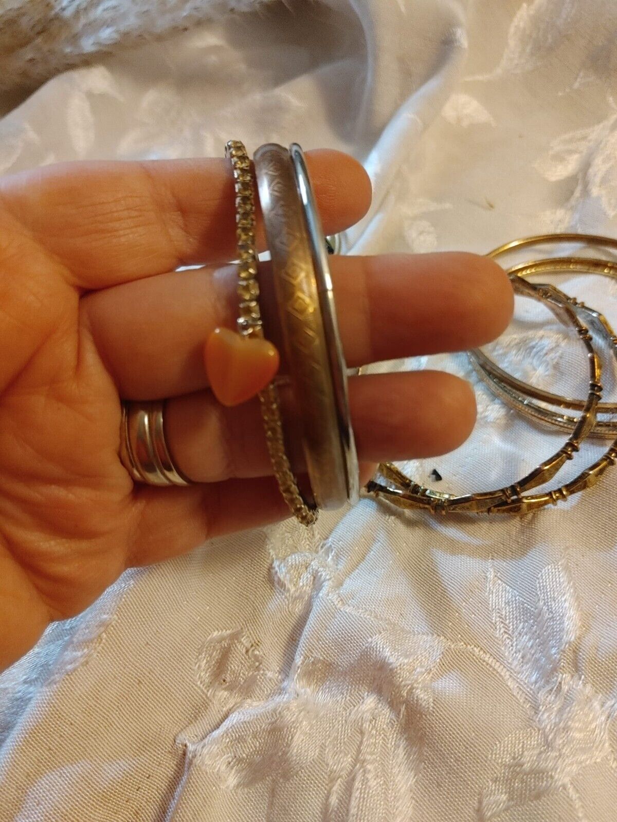 Vintage Metal Boho Bangle Bracelets Gold Tone Lot