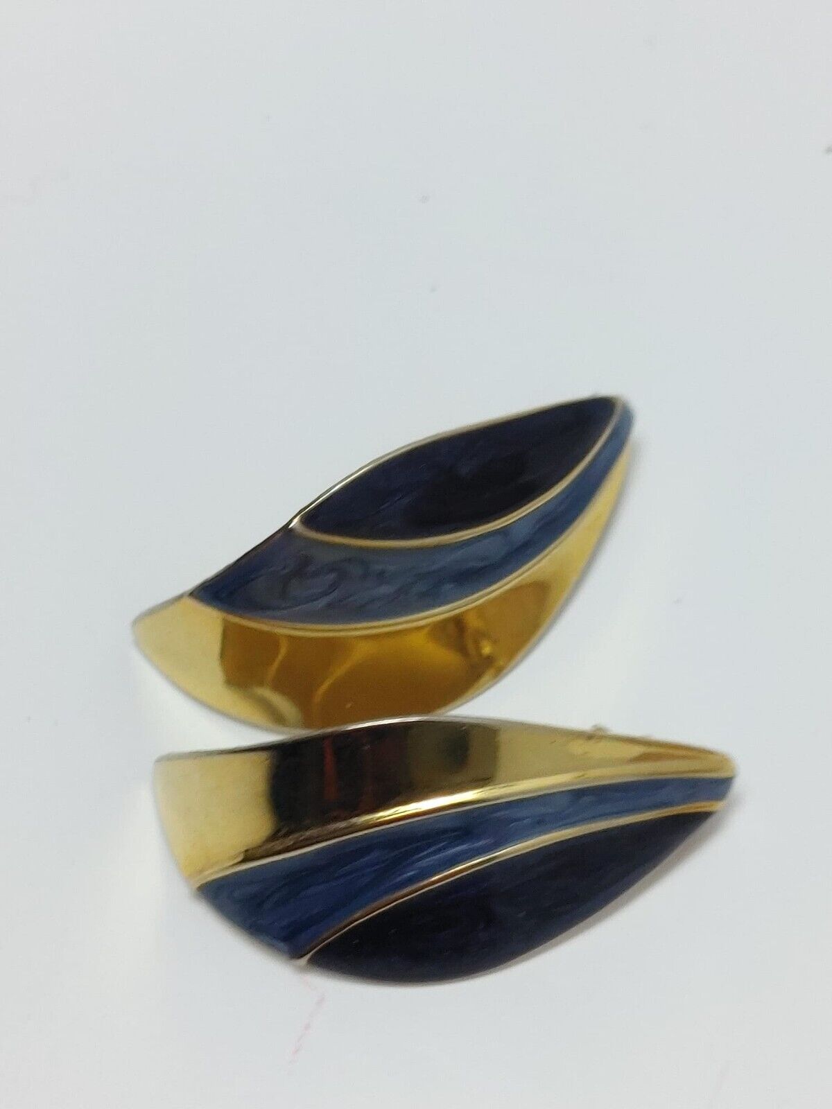 80's 90's Drop Pieces earrings Light Blue Gold Tone Women Jewerly Boho Style VTG