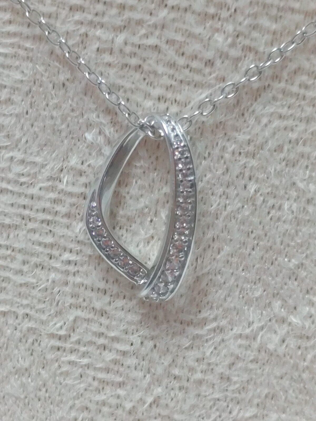 925 Sterling Silver high quality gemstones necklace woman Twisted Pendant ELLE
