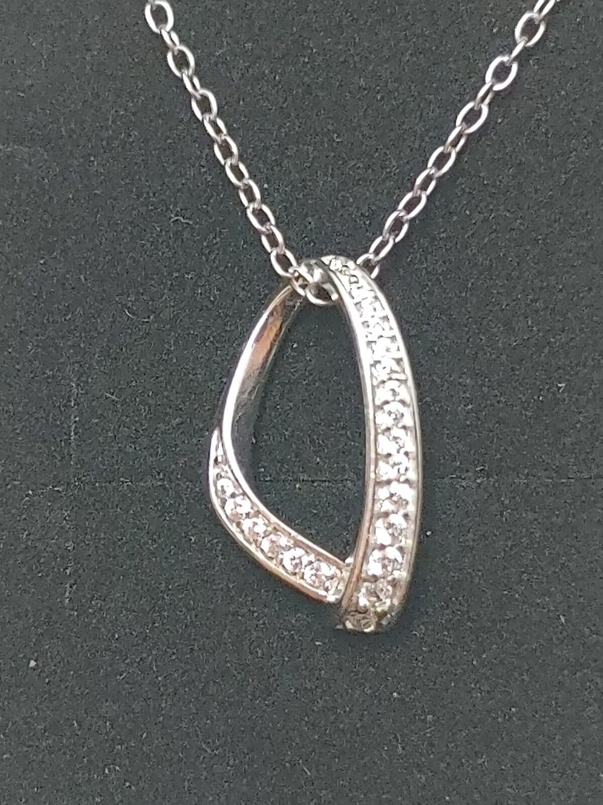 925 Sterling Silver high quality gemstones necklace woman Twisted Pendant ELLE