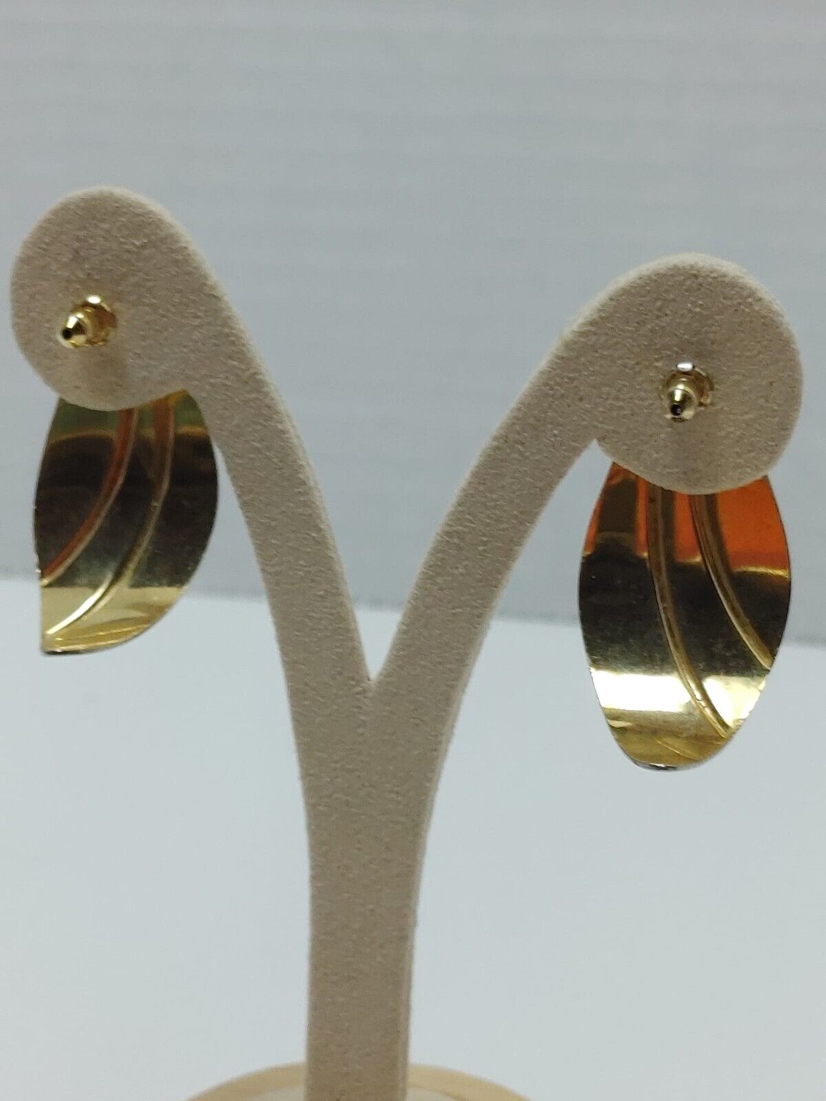 80's 90's Drop Pieces earrings Light Blue Gold Tone Women Jewerly Boho Style VTG