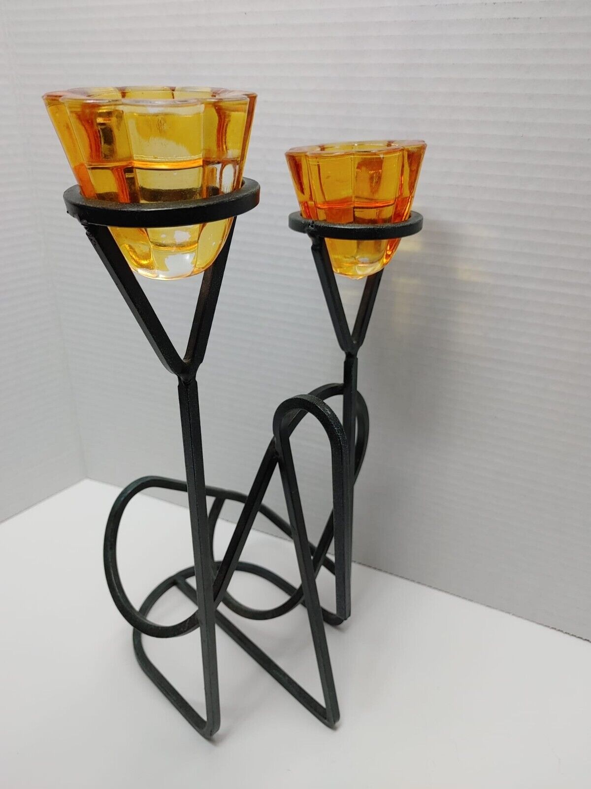 Mid Century Candle Wine Bottle Holder Homedecor Artistic Welded Steel Sculpture