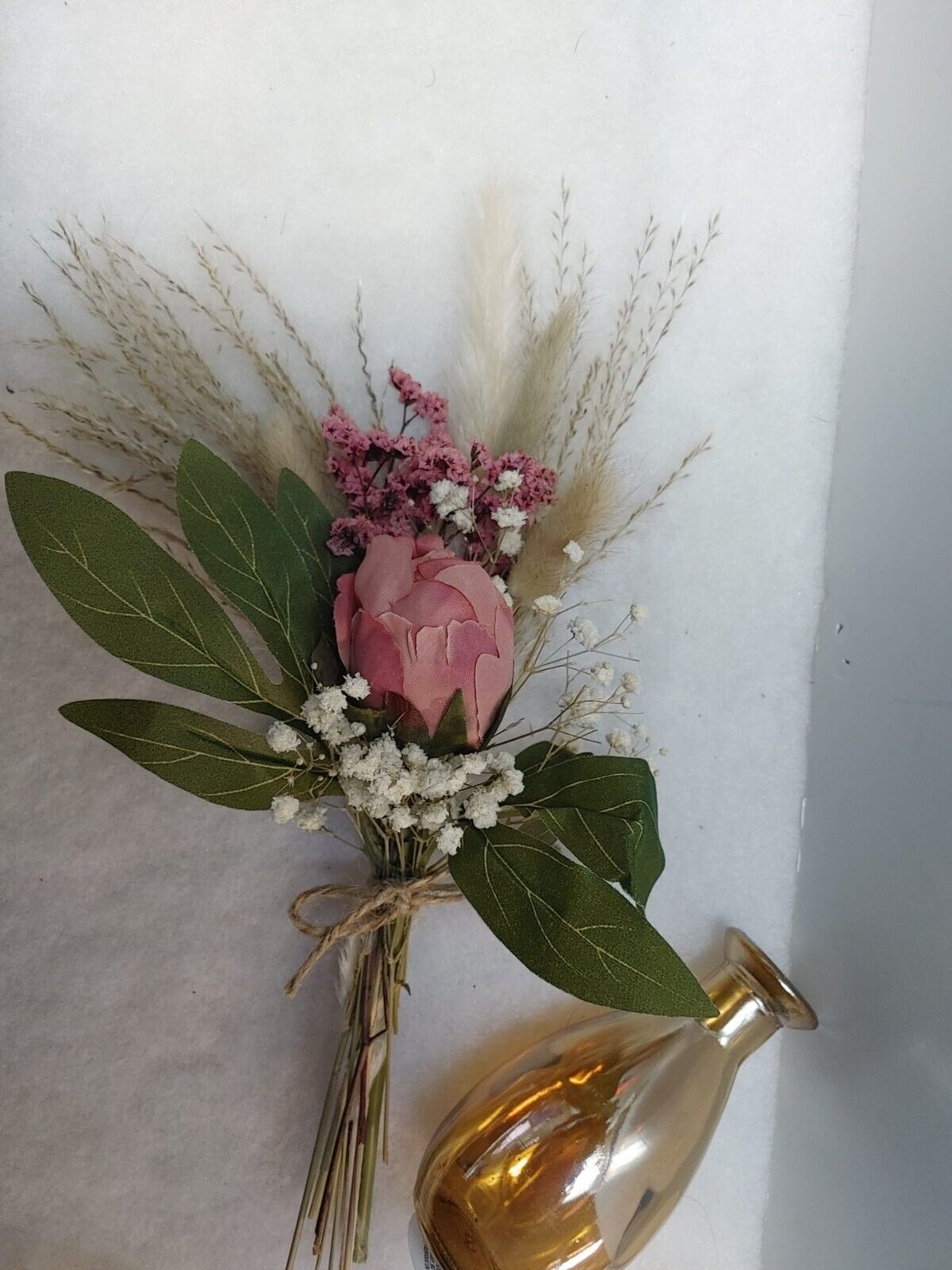 Vase - Dried Flowers & Pampas Bouquet, Handmade home decor wedding rustic decor