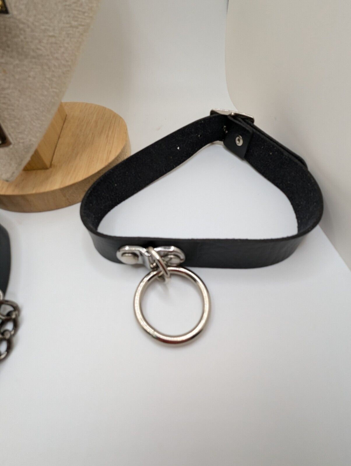Women's Gothic Punk Bowknot Black PU Leather Choker Necklace Collar Pendant