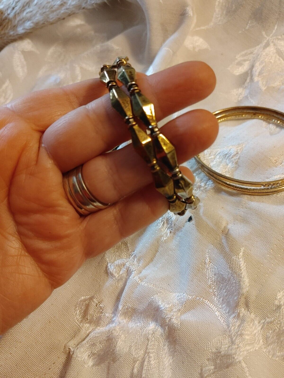 Vintage Metal Boho Bangle Bracelets Gold Tone Lot
