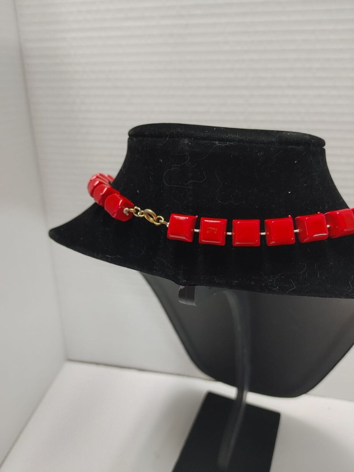 Silk Scarf & matching Red Acrylic Necklace Ladies Gift Set jewelry FALL STYLE