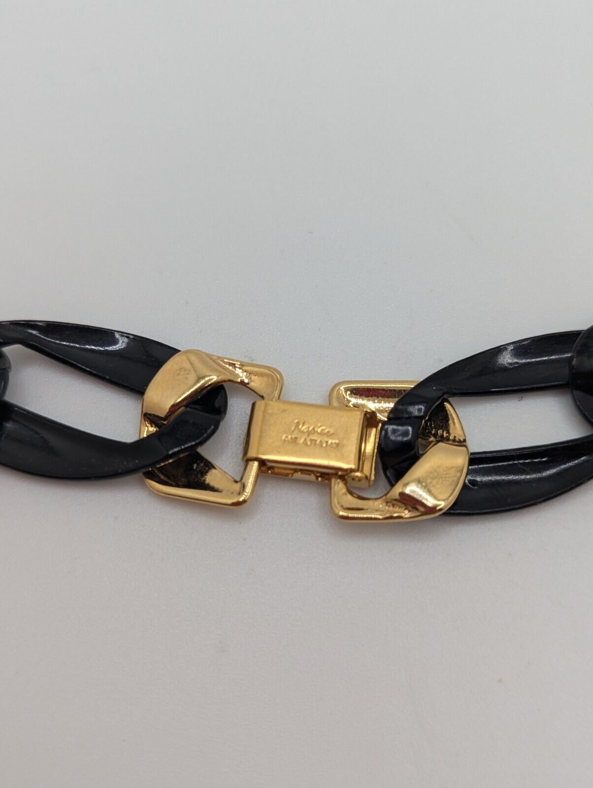 NAPIER 80’s 90’s VINTAGE Black ENAMEL Chunky Statement NECKLACE