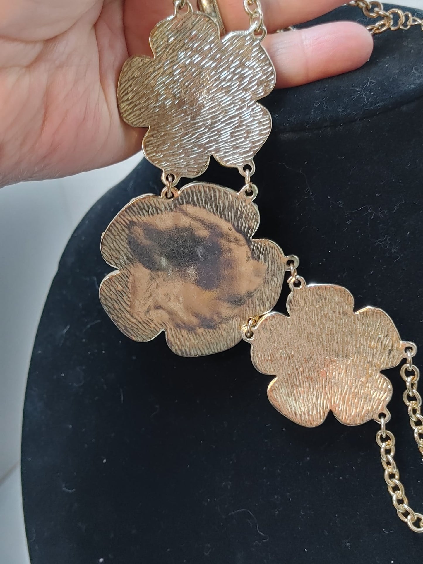 Boho Chic Beaded Flower Necklace Golden Chain Handmade Mandala Necklace Colorful