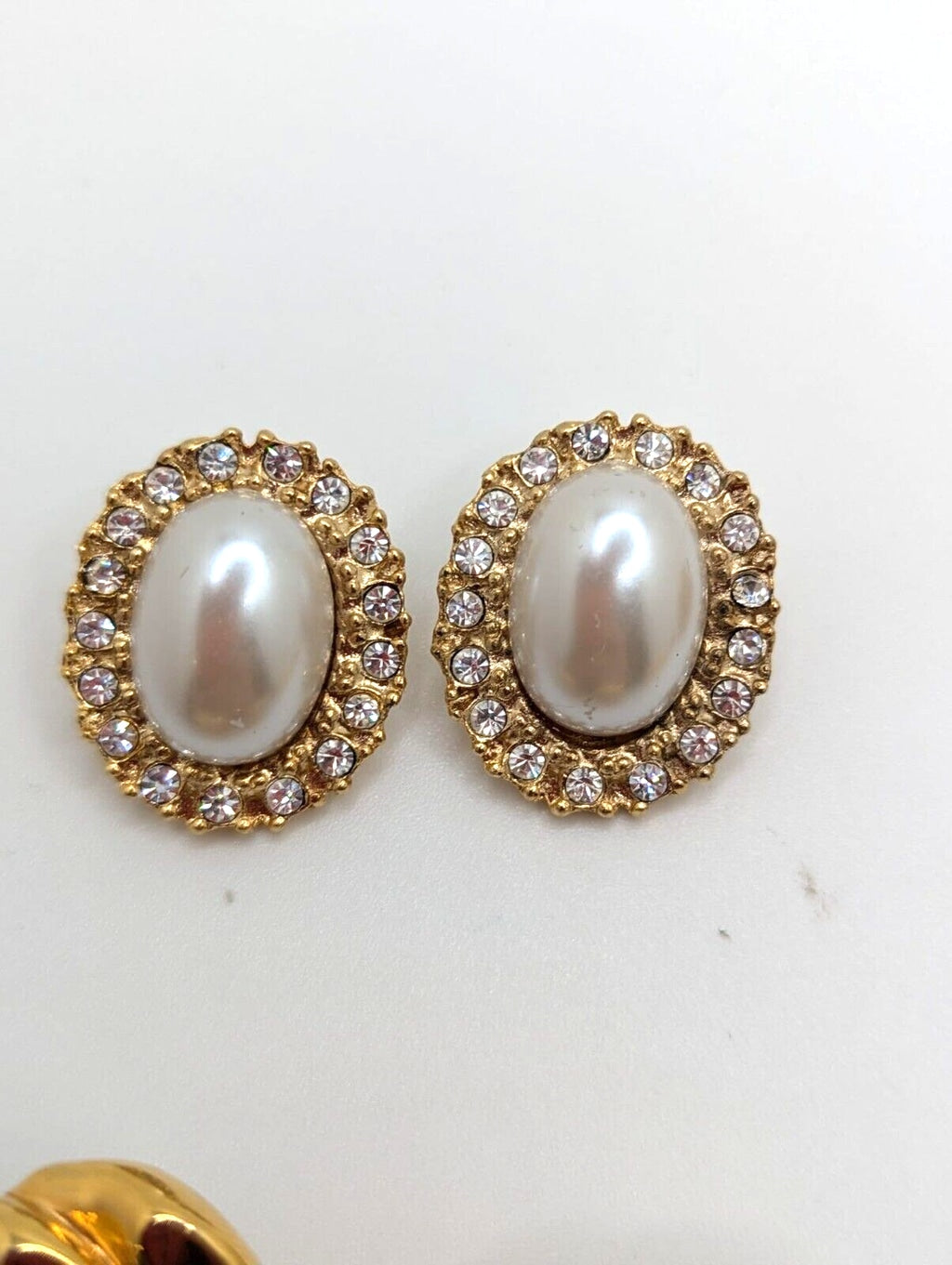 Vintage Earrings Stud Pierced Chunky Bold Statement Gold Tone Mix Lot of 7
