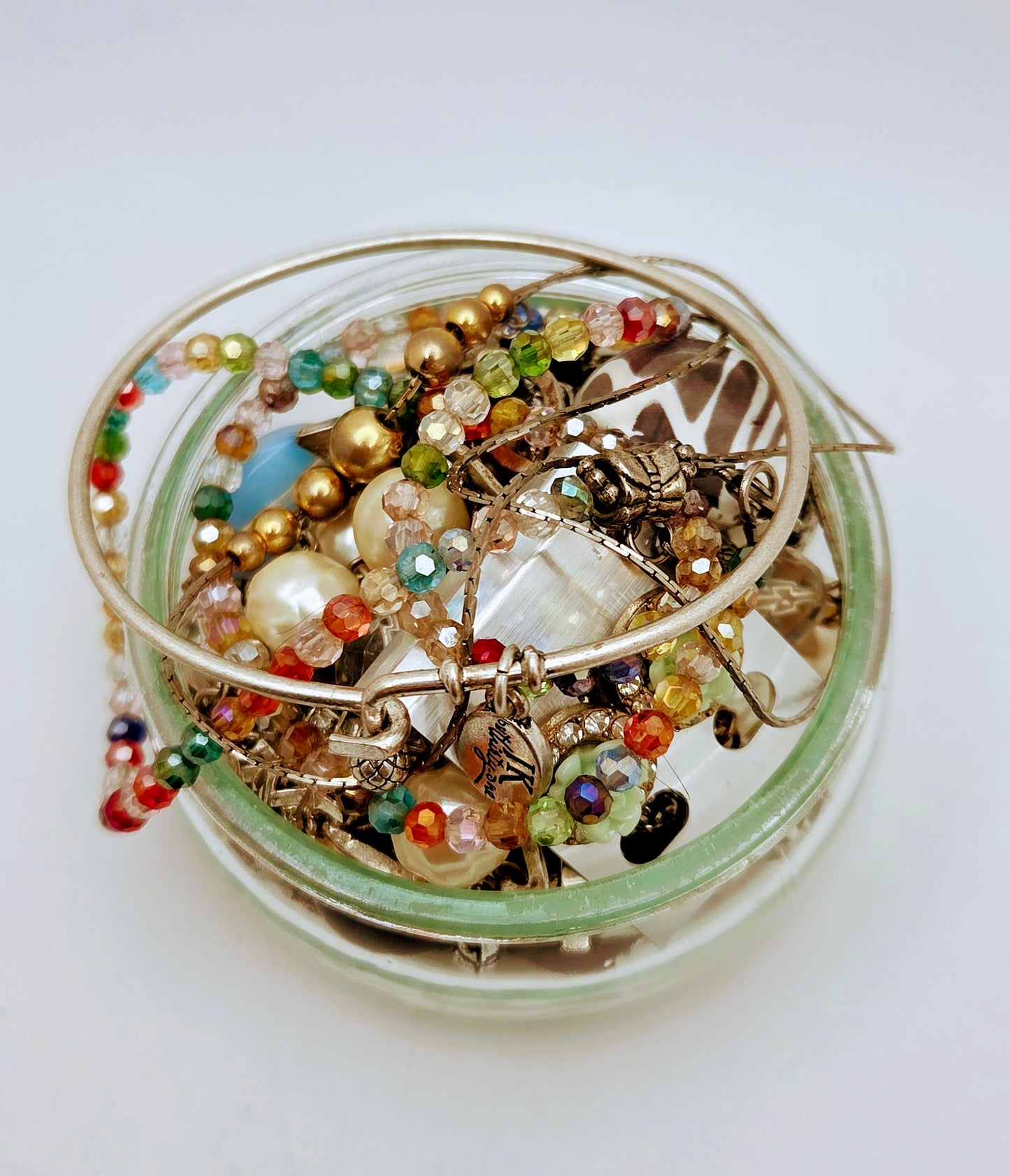 Schmuck-Überraschungspaket, 450g+, tragbar, Vintage bis aktuell, JK Thirty-One Armreif Kristall