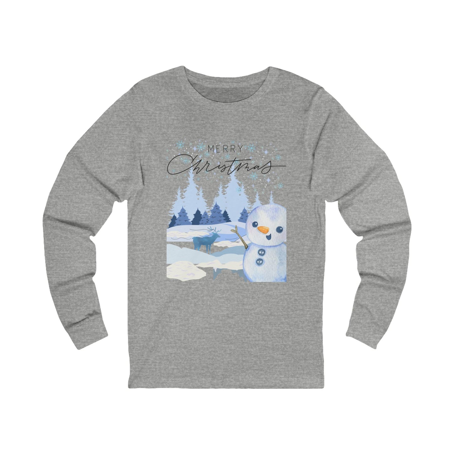 Merry Christmas Snowman Long Sleeve Tee