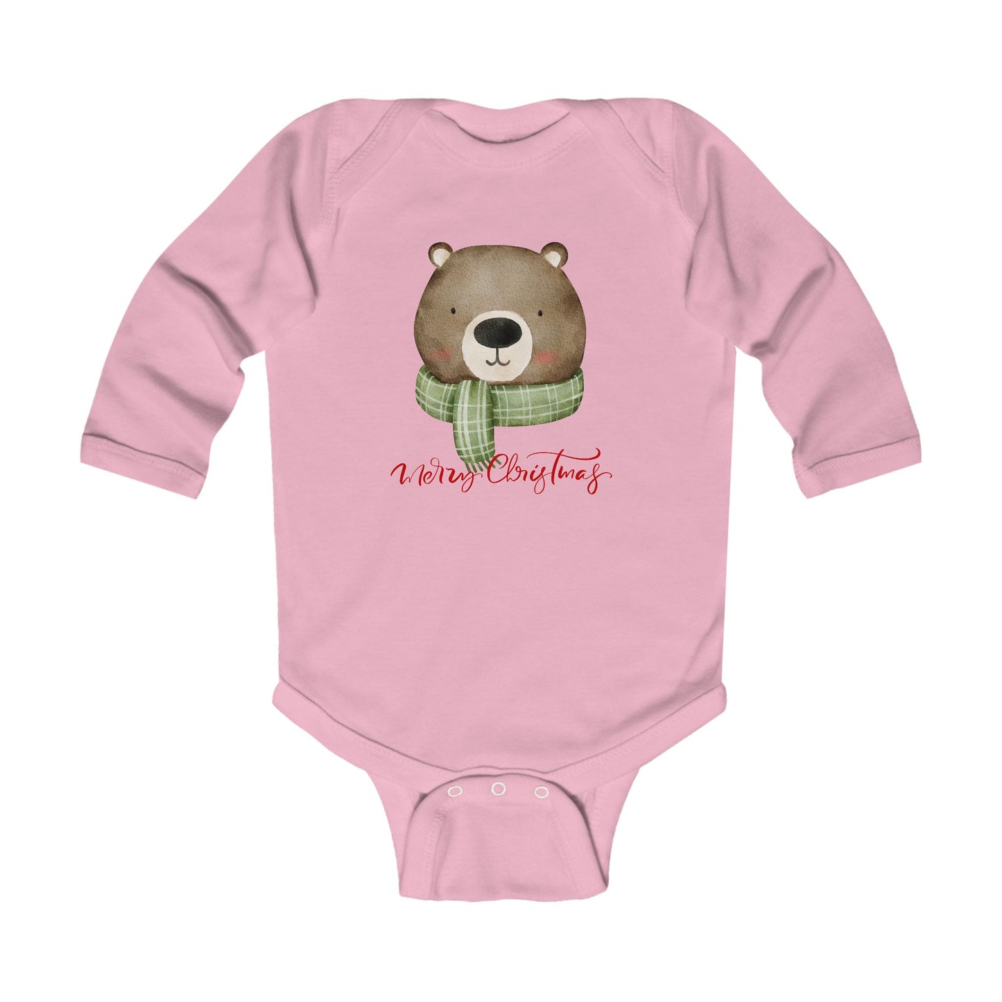 Baby Bear 'Merry Christmas' Long-Sleeve Bodysuit