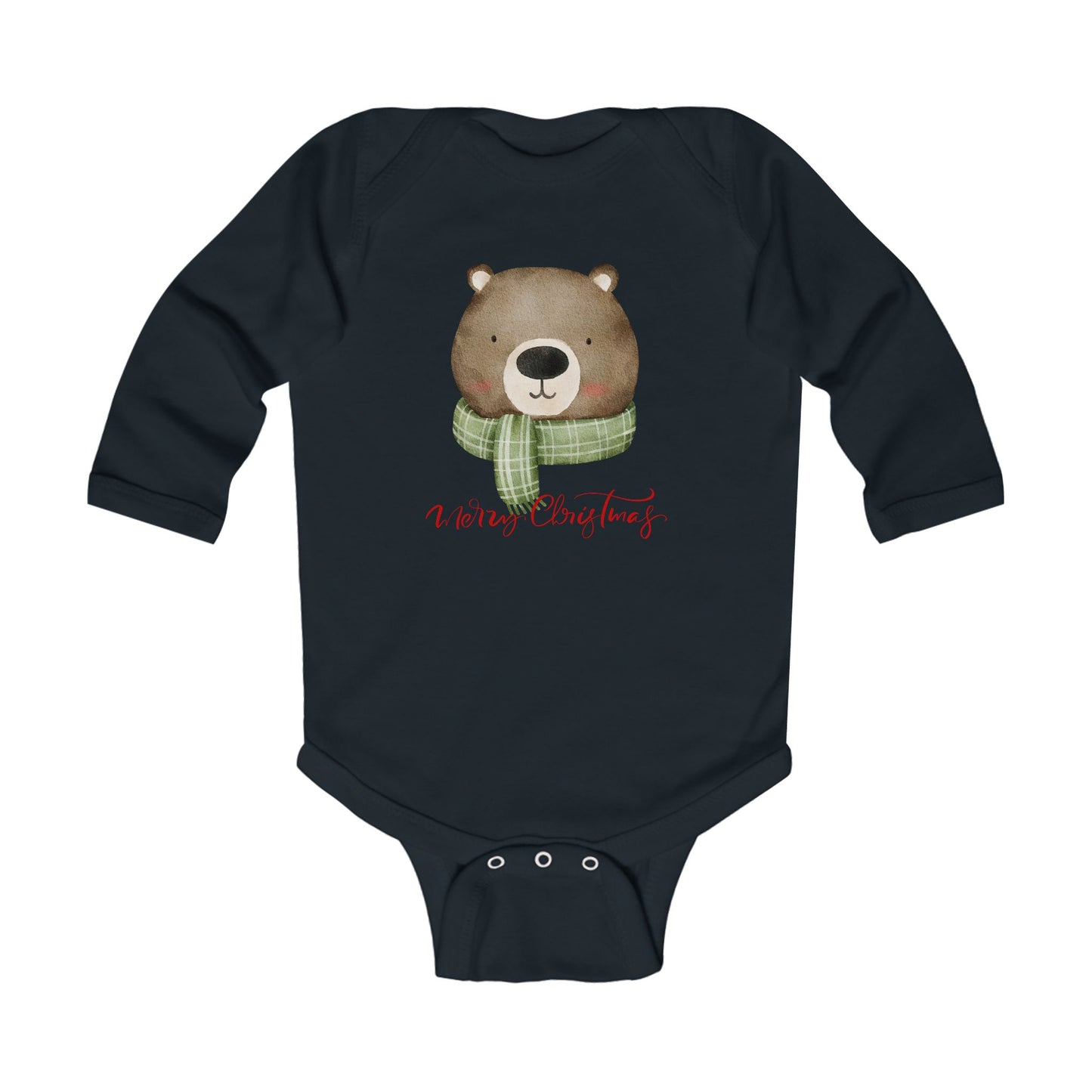 Baby Bear 'Merry Christmas' Long-Sleeve Bodysuit