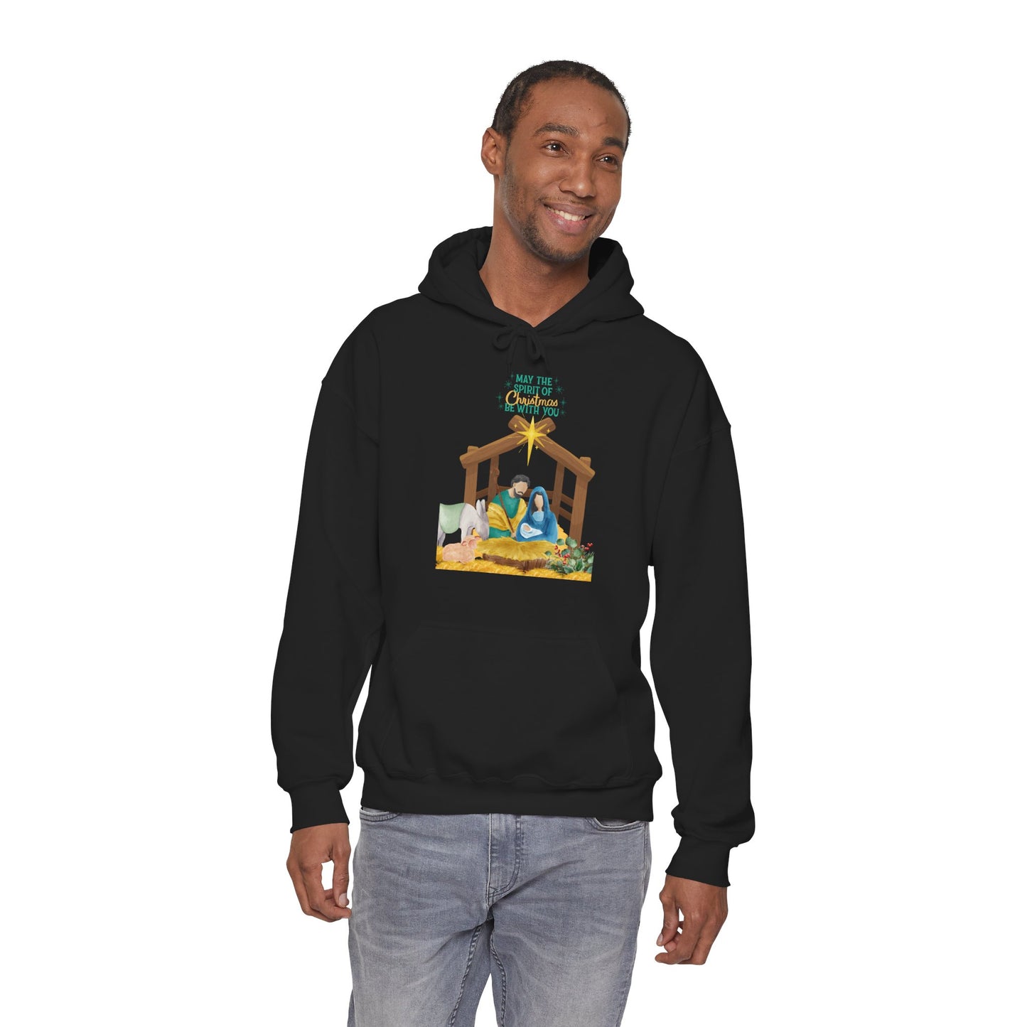 Nativity Hoodie – "For Unto Us a Child Is Born" Christmas Sweatshirt