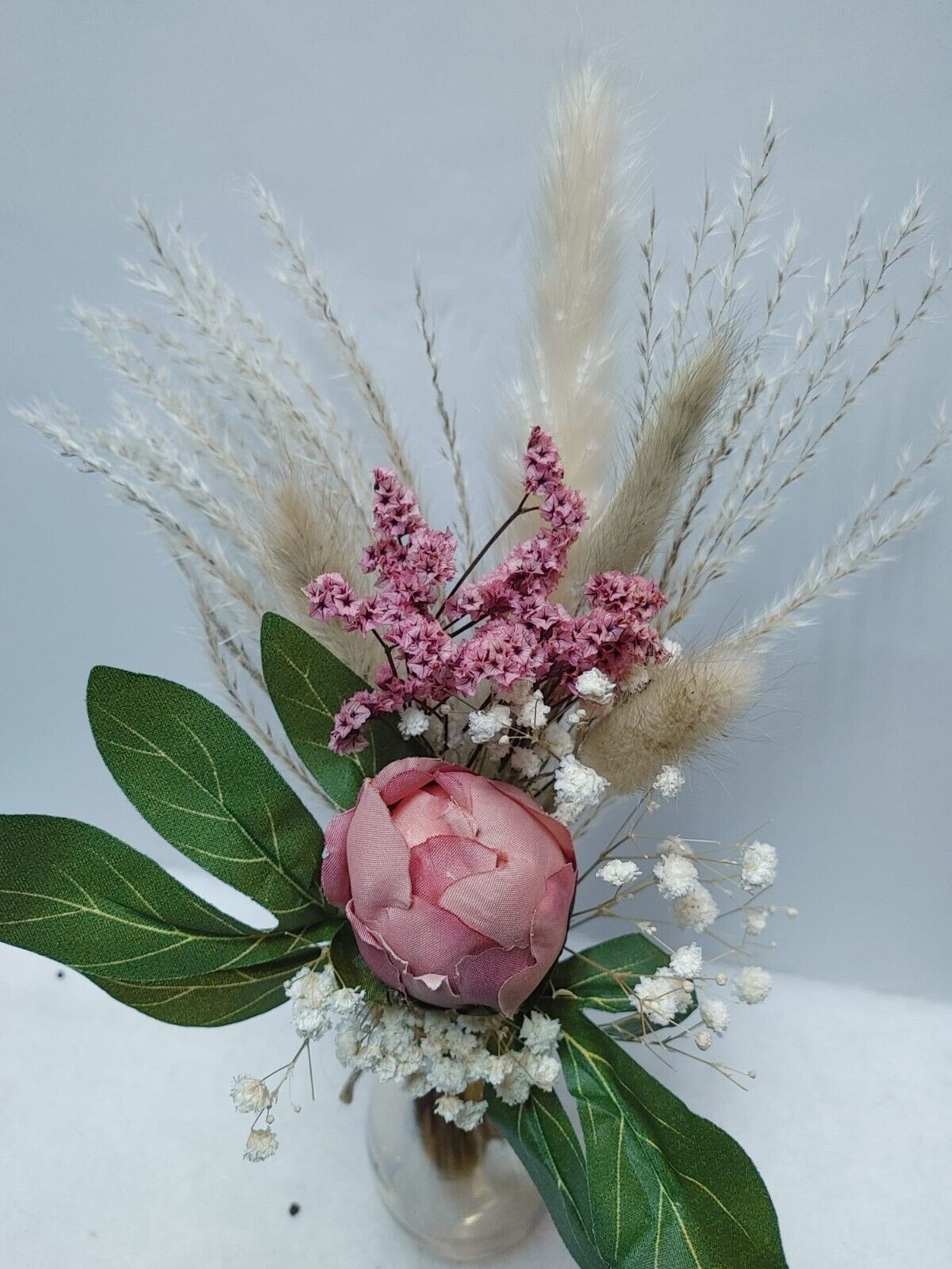 Vase - Dried Flowers & Pampas Bouquet, Handmade home decor wedding rustic decor