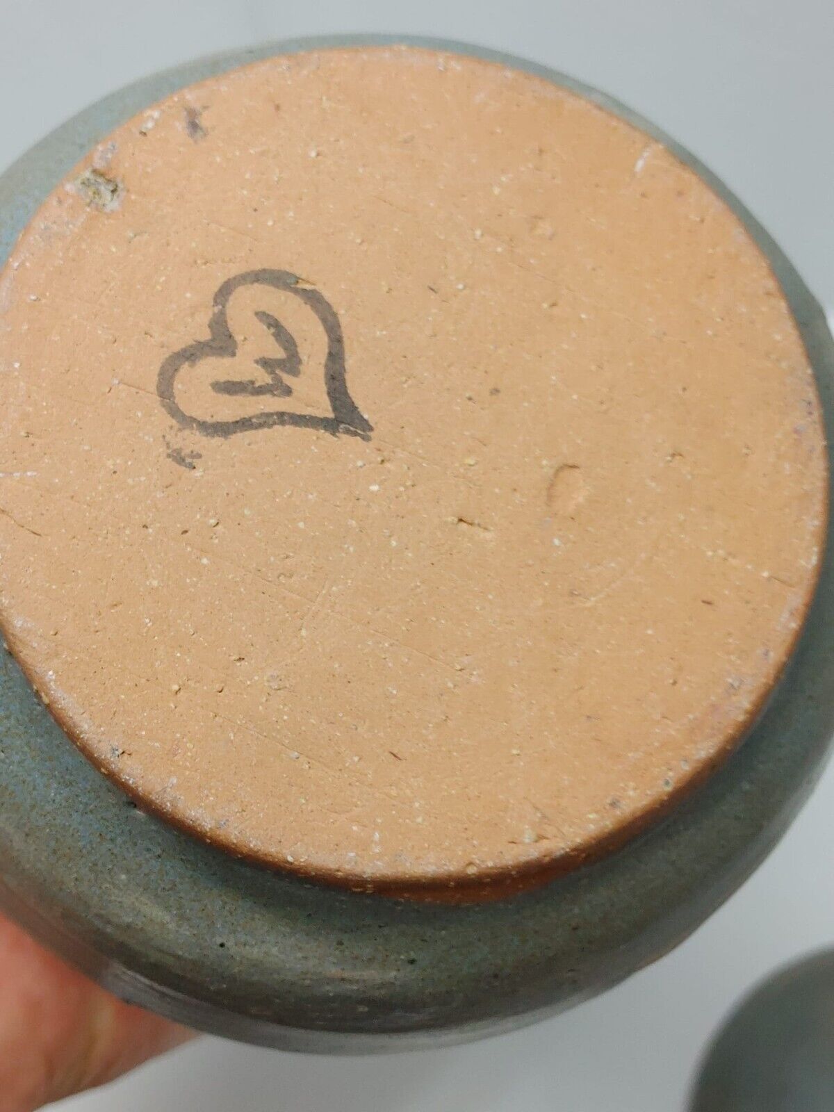 Vintage Artisan Clay Jar & Lid Handmade Blue gray studio ceramic lidded Pottery