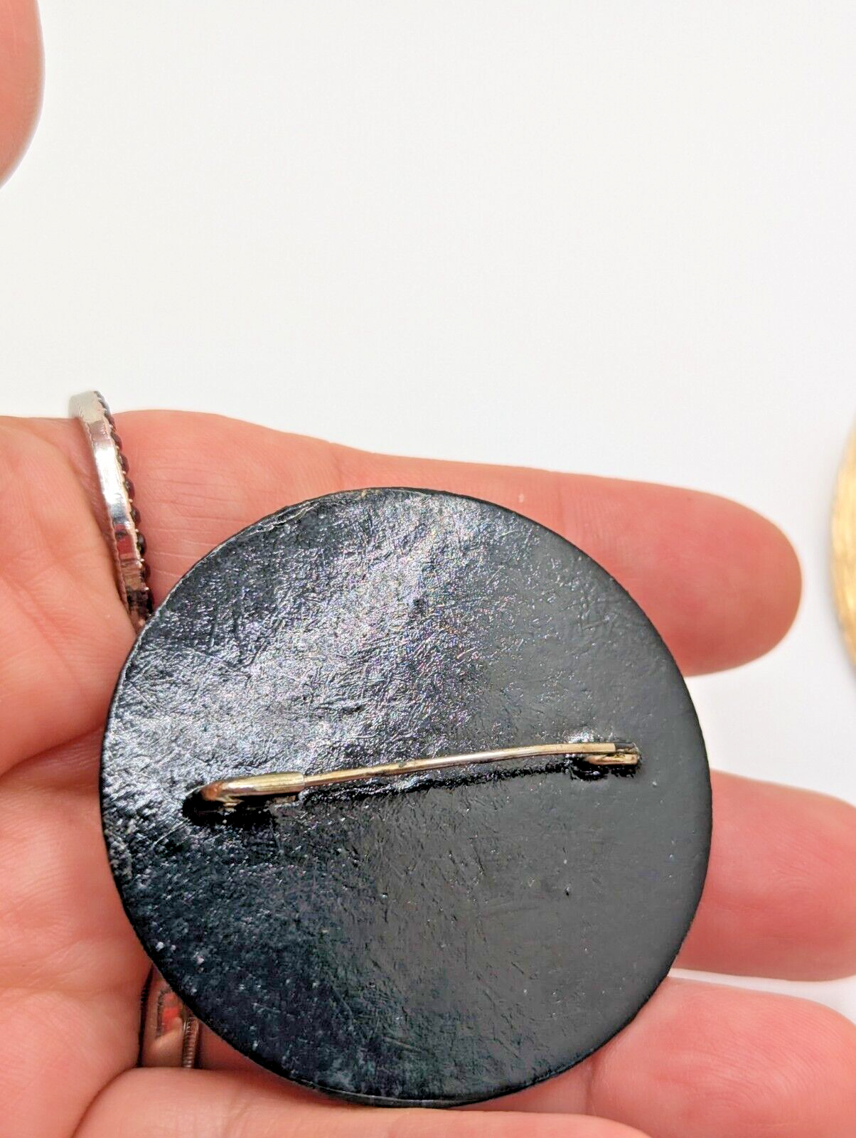 Vintage Russian Hand painted Brooch Lacquer 1993