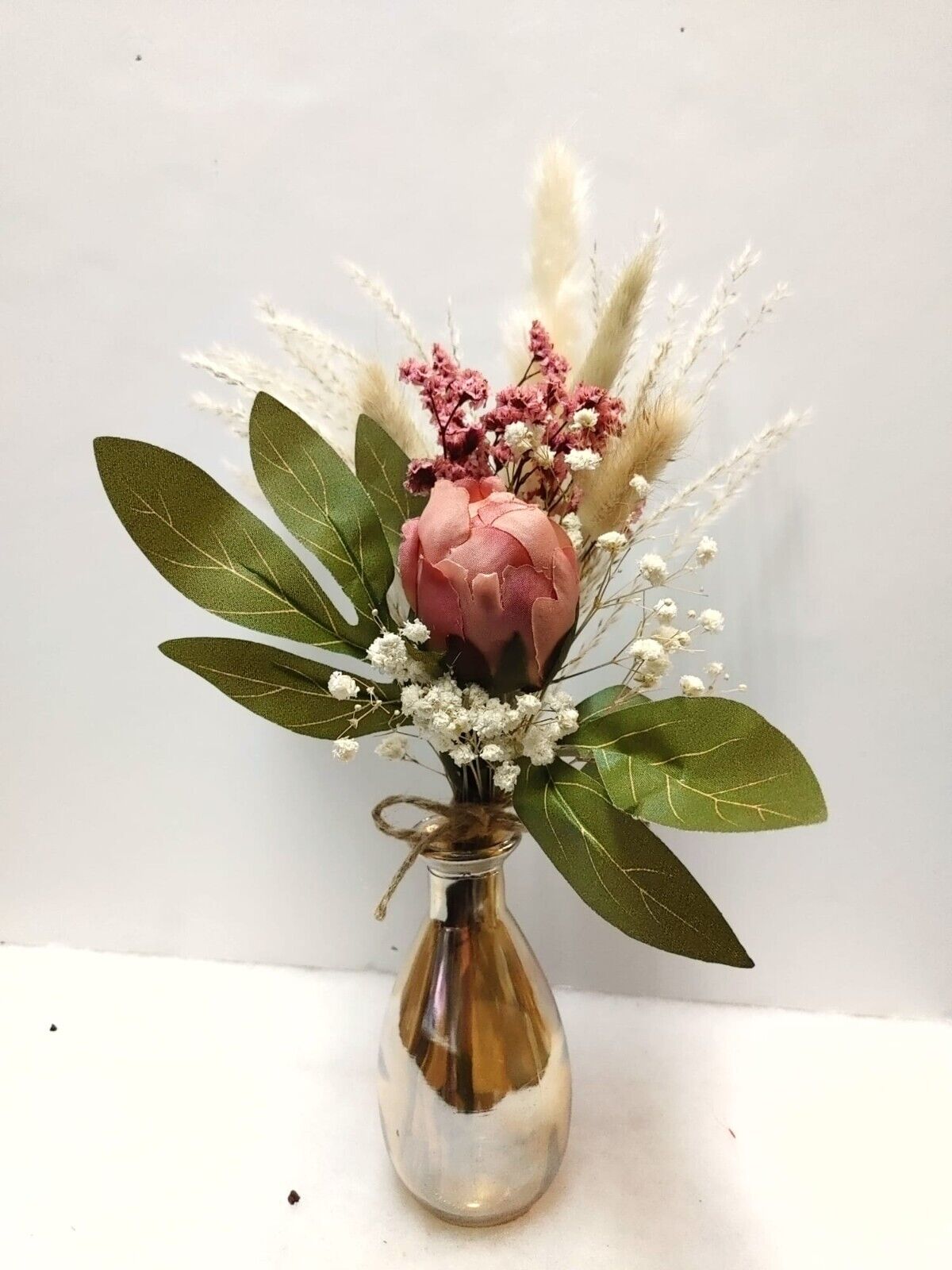 Vase - Dried Flowers & Pampas Bouquet, Handmade home decor wedding rustic decor