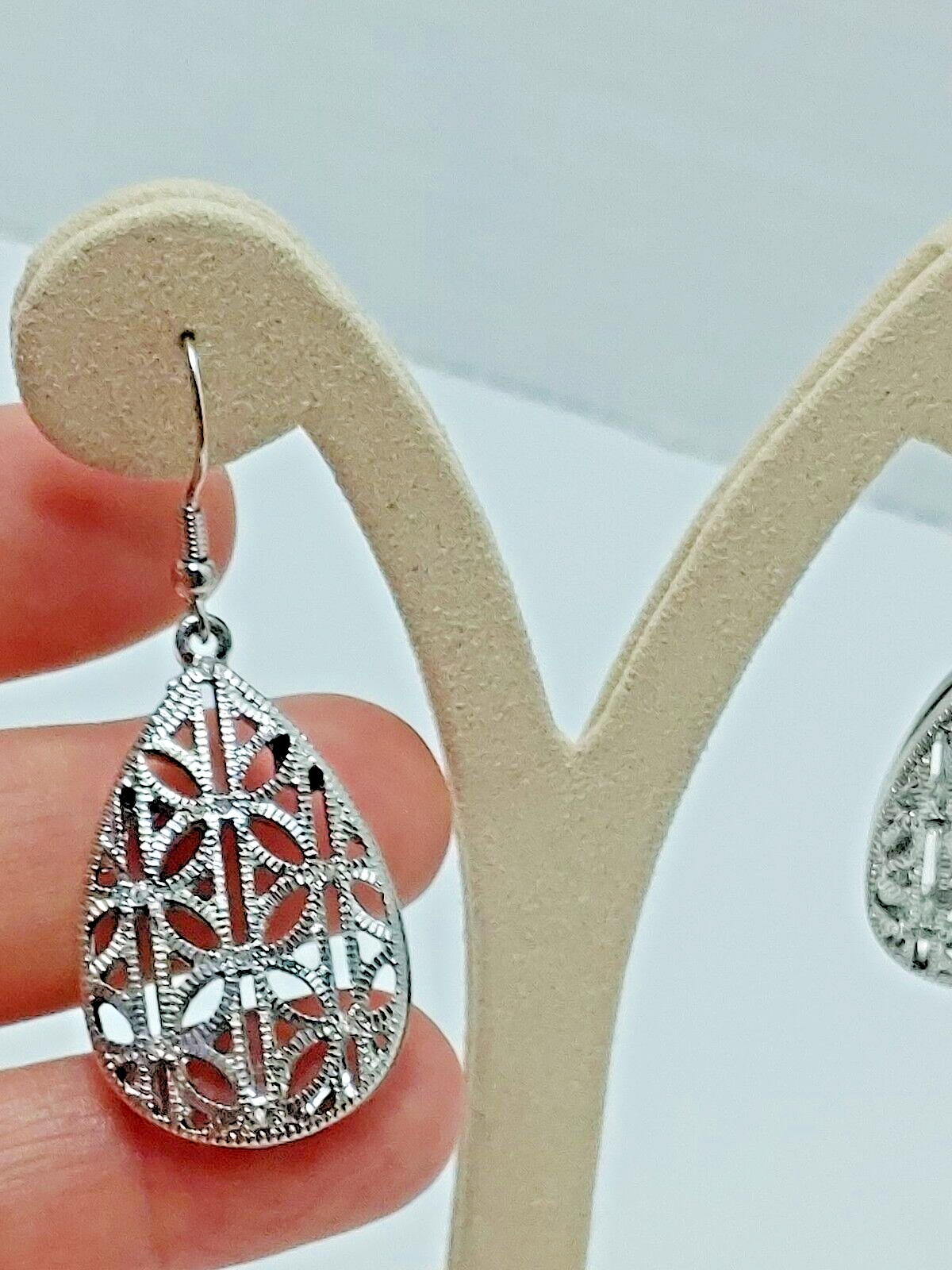 Sterling Silver Rhinestone Earrings Teardrop Dangle Bohemian women Jewelry