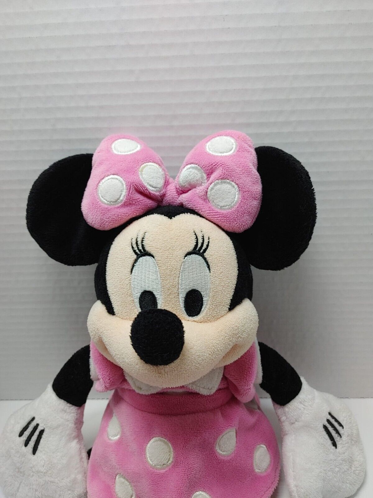 Disney Store Minnie Mouse Genuine Original Pink Polka Dots Dress 15in Plush