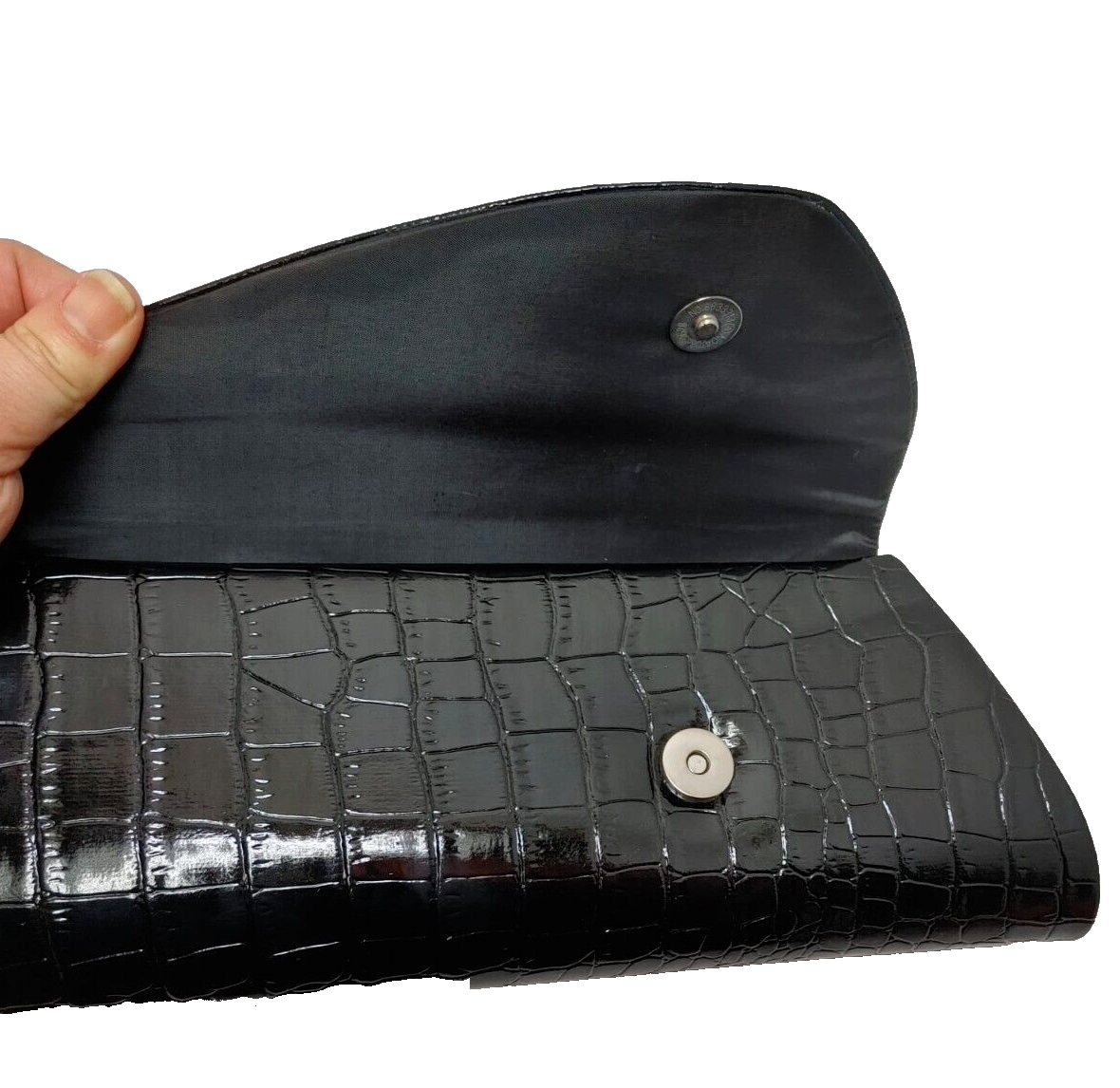 Le Chateau Clutch Wallet HandBag Purse Cocodrile Pattern Jeweled Women Purse
