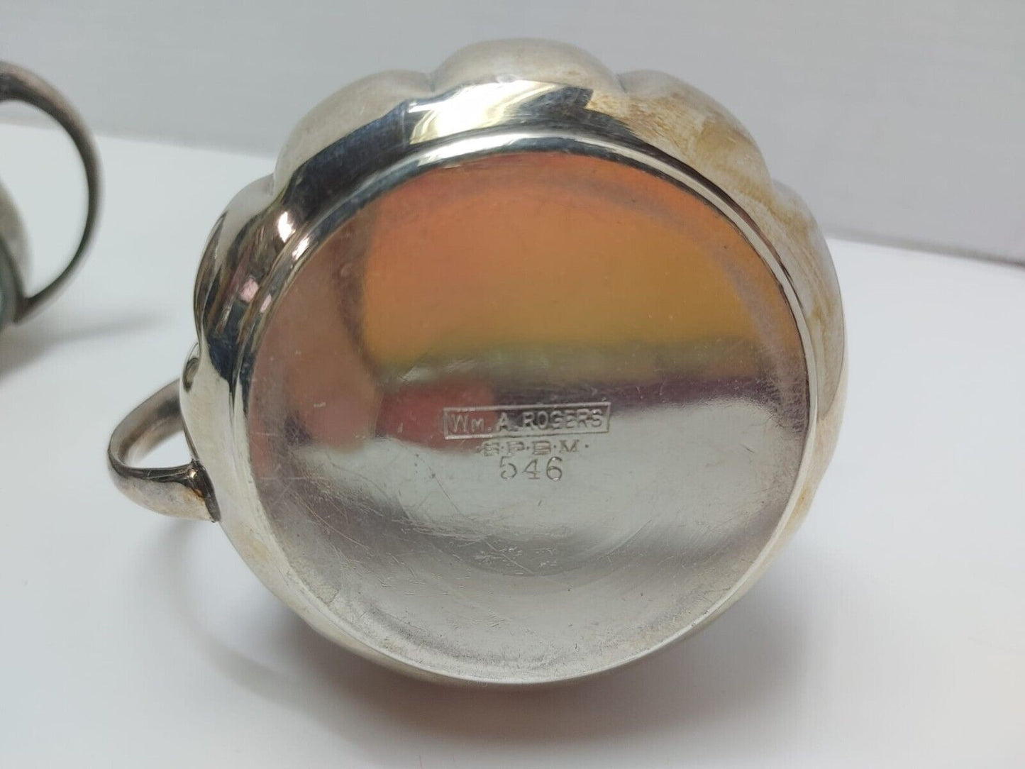 Vintage Silverplate CREAMER & SUGAR BOWL S-P-B-M 546 Set Cream Wm A. Rogers