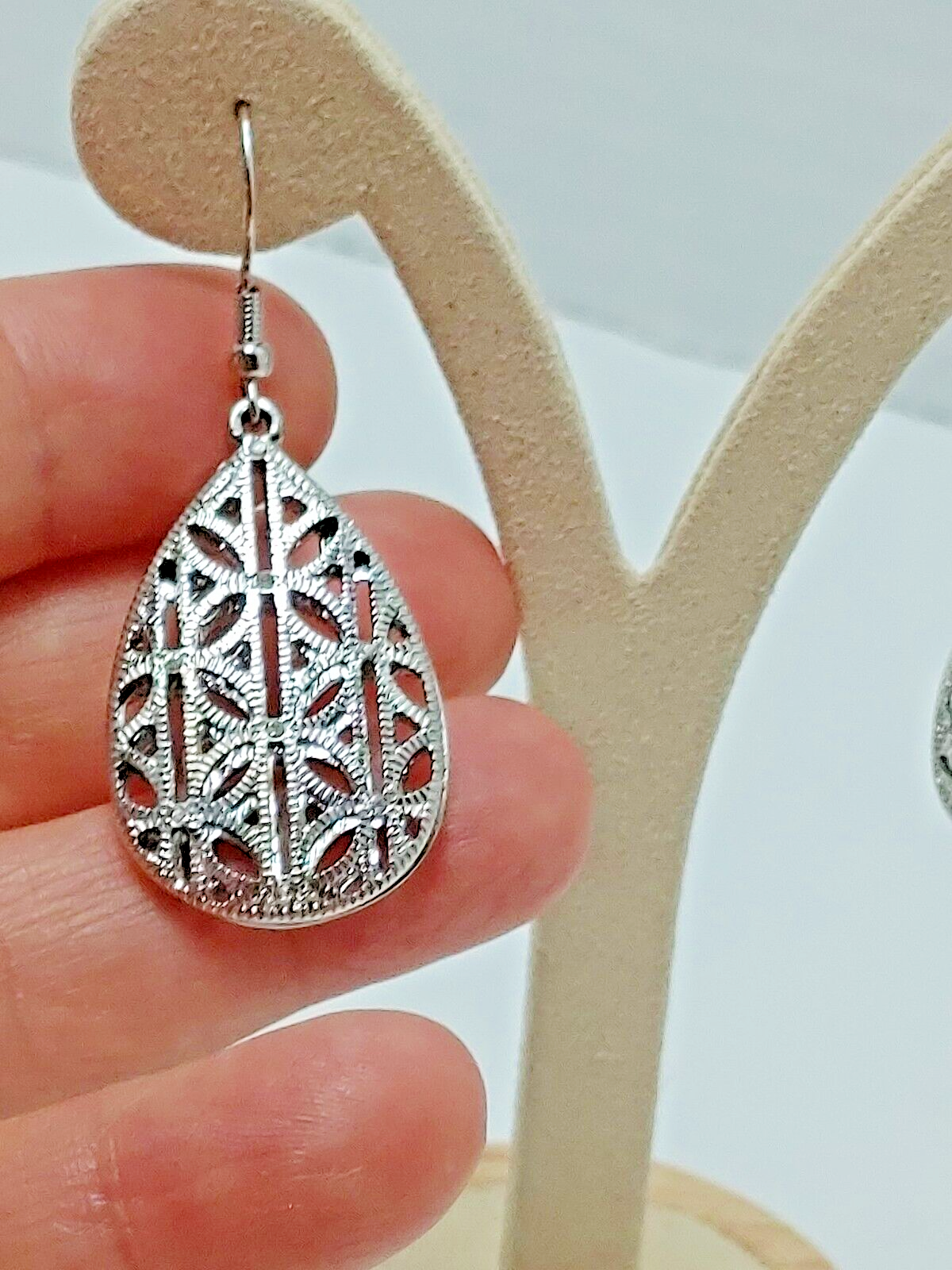 Sterling Silver Rhinestone Earrings Teardrop Dangle Bohemian women Jewelry