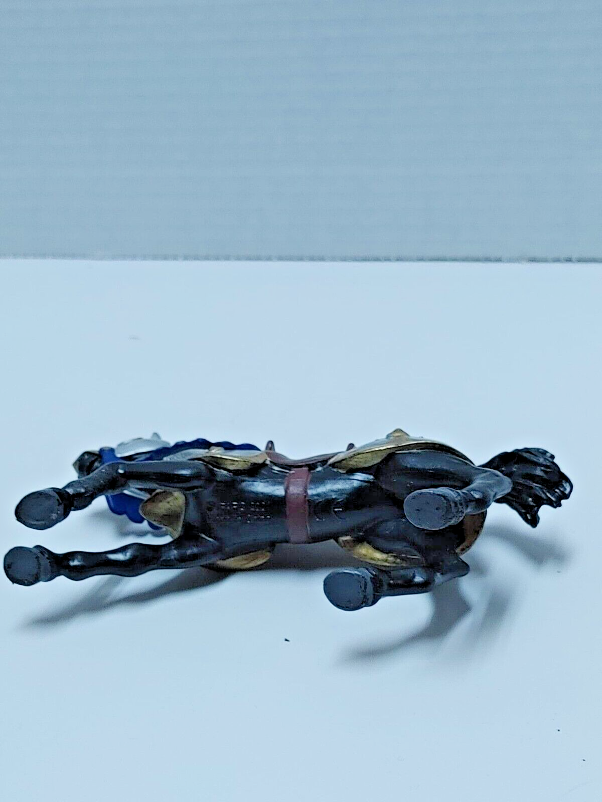 Papo Barded Black Horse 5 Inches 2001 Black Medieval Knight Toy Figure collectib