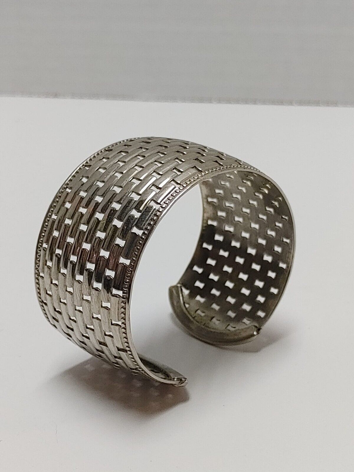 Silver Tone Adjustable Cuff Bracelet Silvertone Boho Retro WOMEN JEWELRY VTG