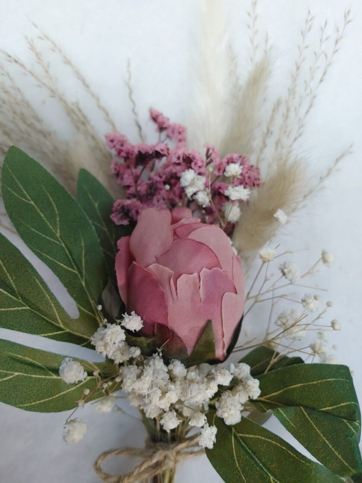 Vase - Dried Flowers & Pampas Bouquet, Handmade home decor wedding rustic decor