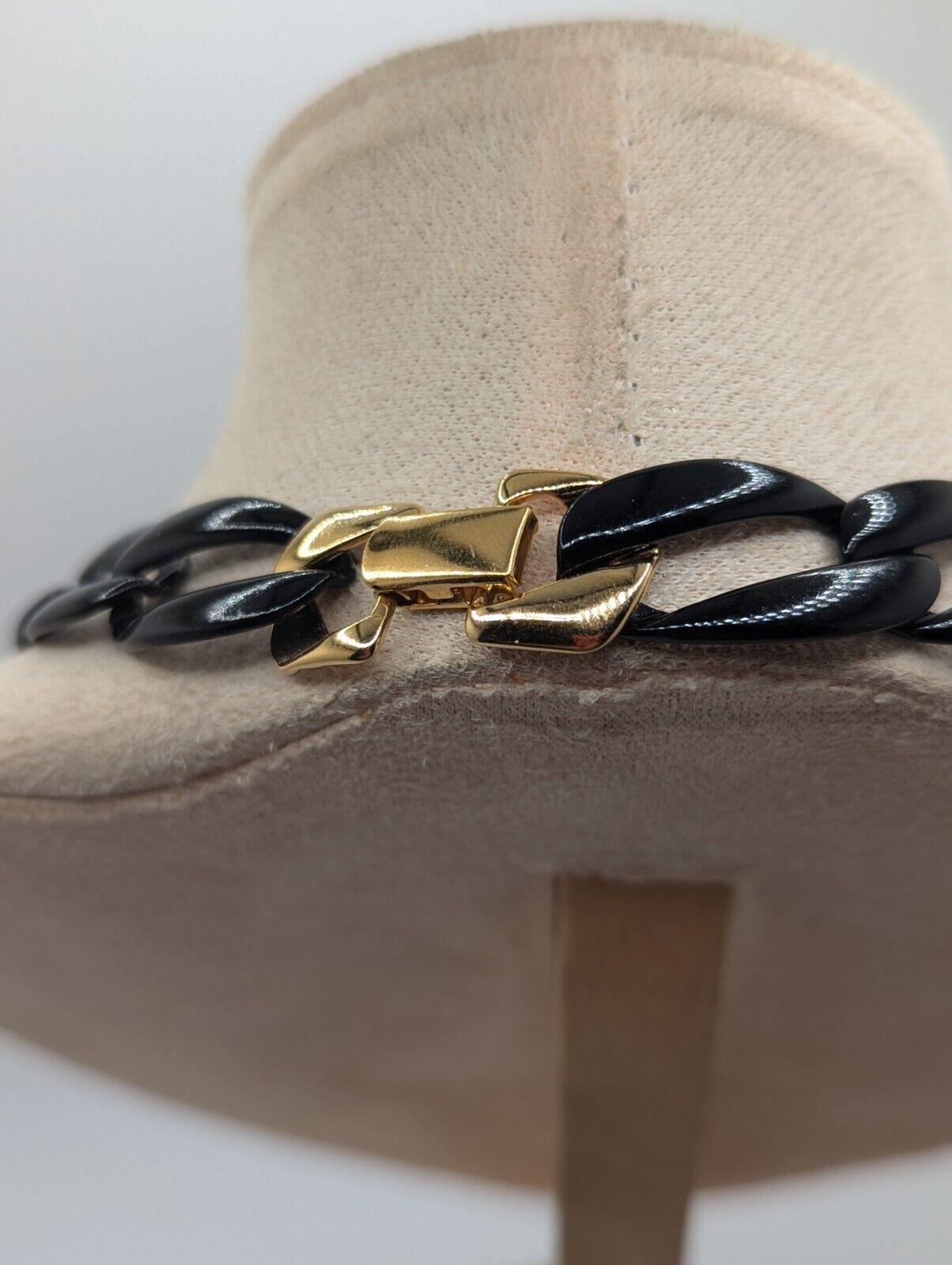 NAPIER 80’s 90’s VINTAGE Black ENAMEL Chunky Statement NECKLACE